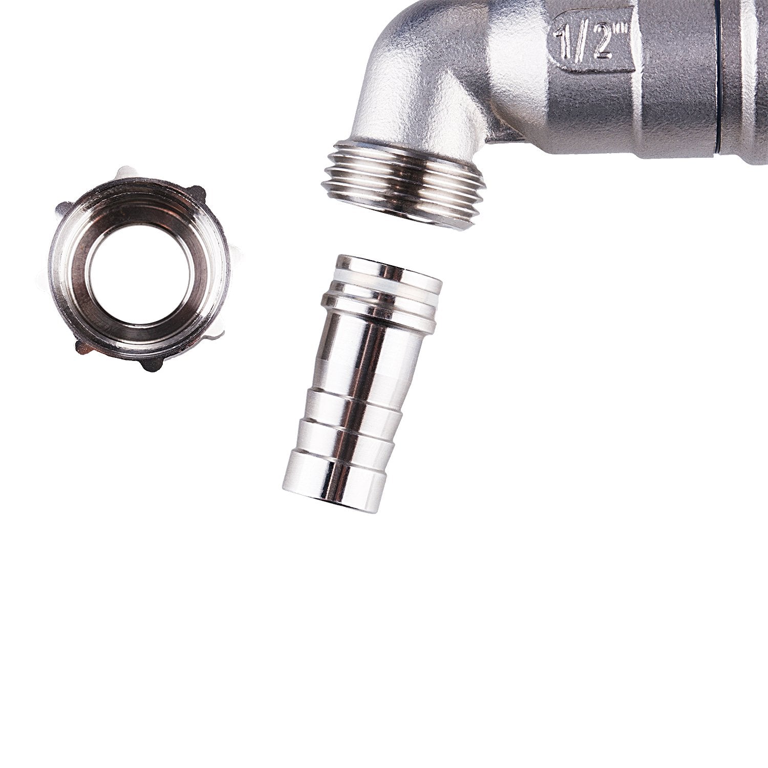 Tizze 1/2 Inch Stainless Steel Ball Valve Weldless Bulkhead For Building Home Brew Kettle/Mash Tun