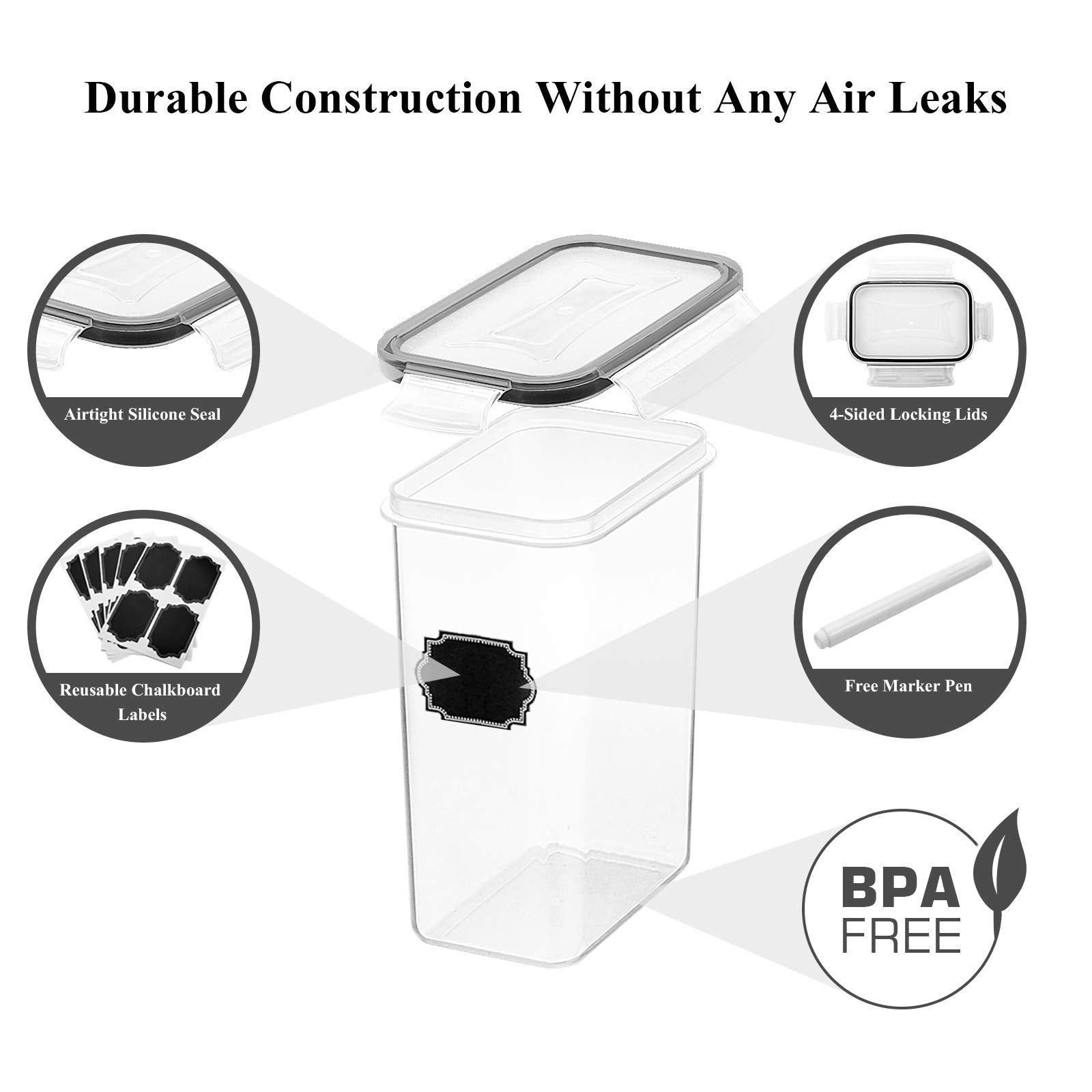 Wildone Airtight Food Storage Containers With Lids, 14Pc Plastic Kitchen Storage Containers For Pantry Organization And Storage,