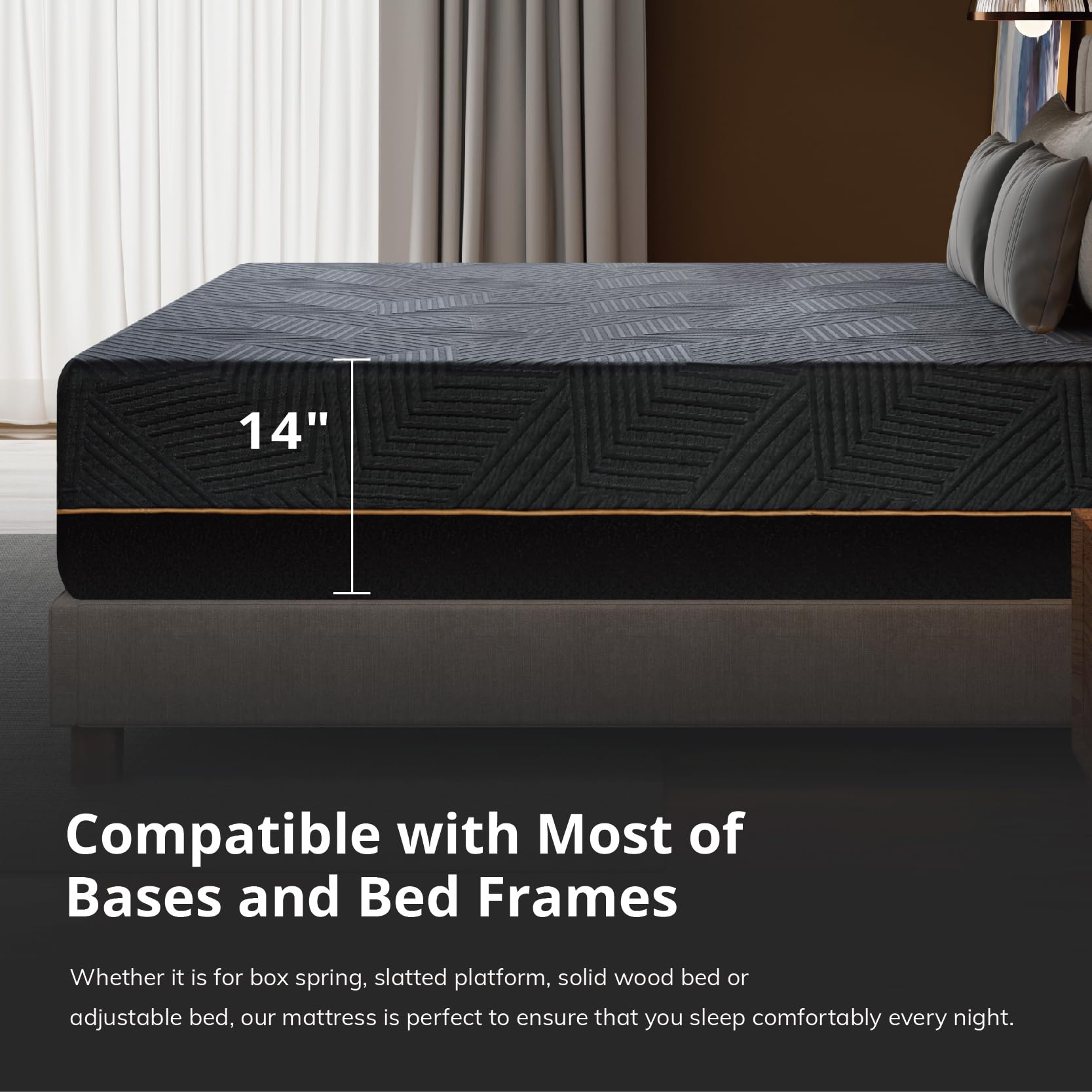Egohome 14 Inch Twin Xl Memory Foam Mattress For Back Pain, Cooling Gel Mattress Bed In A Box, Made In Usa, Certipur-Us Certifie