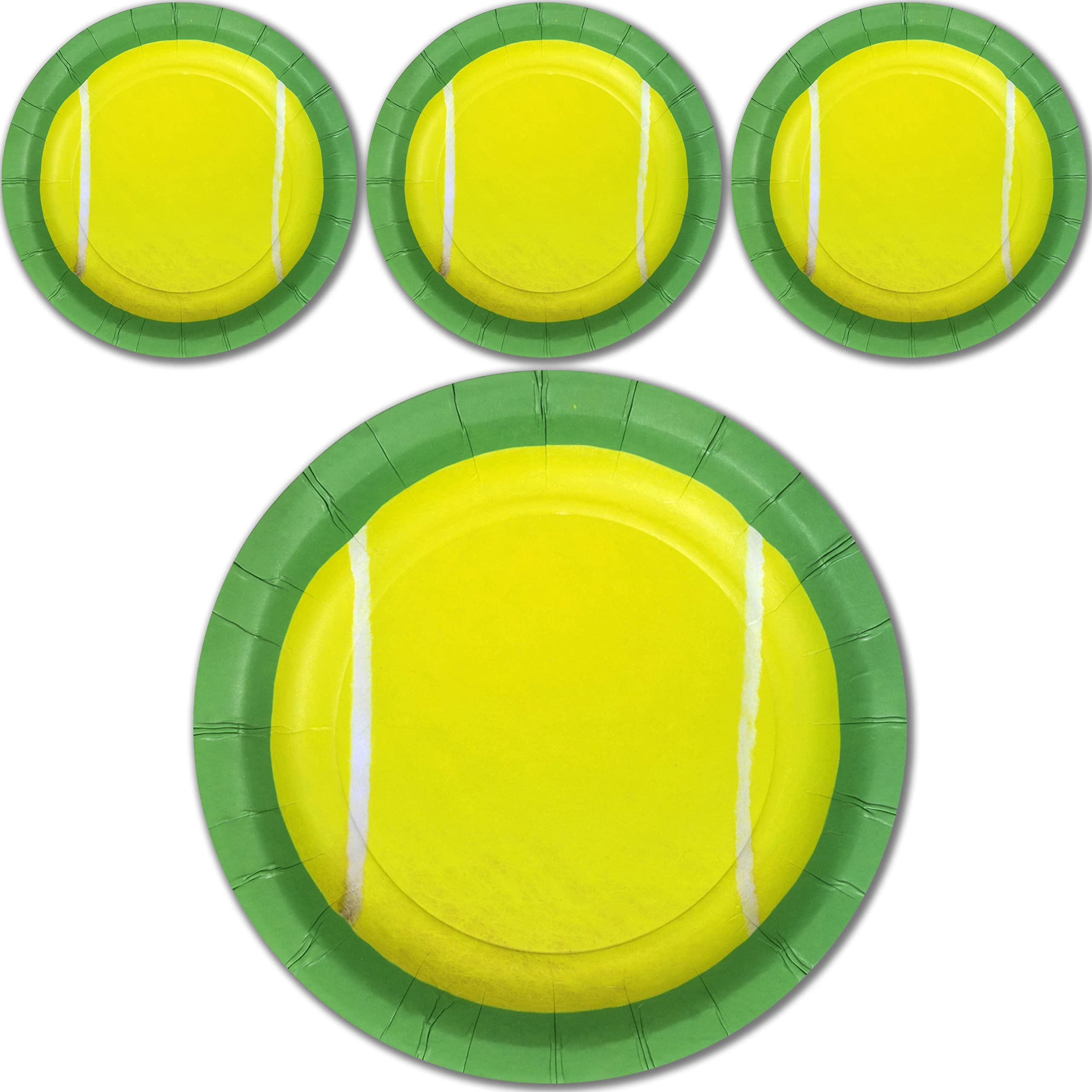 Havercamp Tennis 7'' Plates (24 Pack)! 24 Round Dessert Plates. Game, Set, Party!