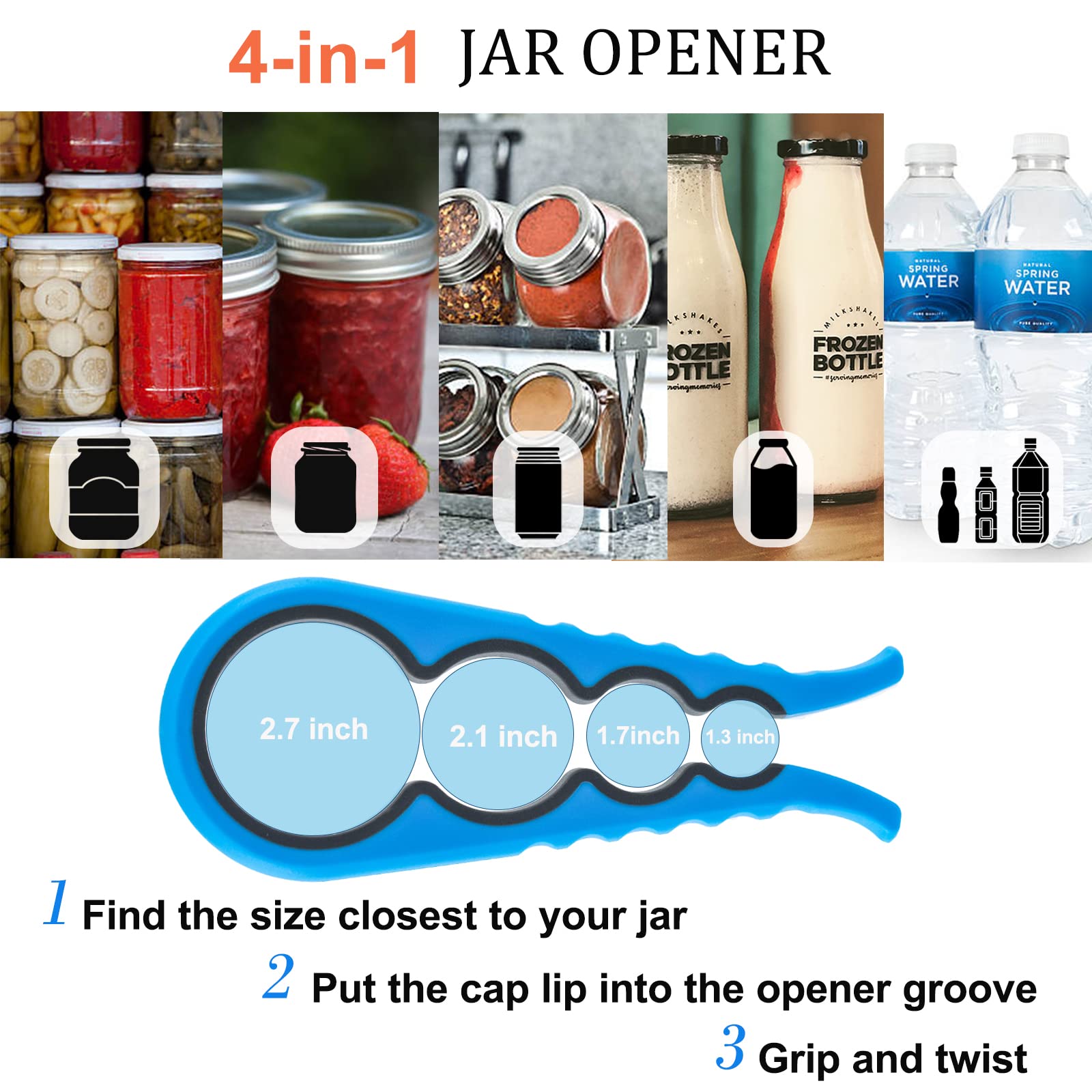 Bloss Anti-Skid Jar Opener Jar Lid Remover Rubber Can Opener Kitchen Grippers To Remove Stubborn Lids, Caps And Bottles Great Ki