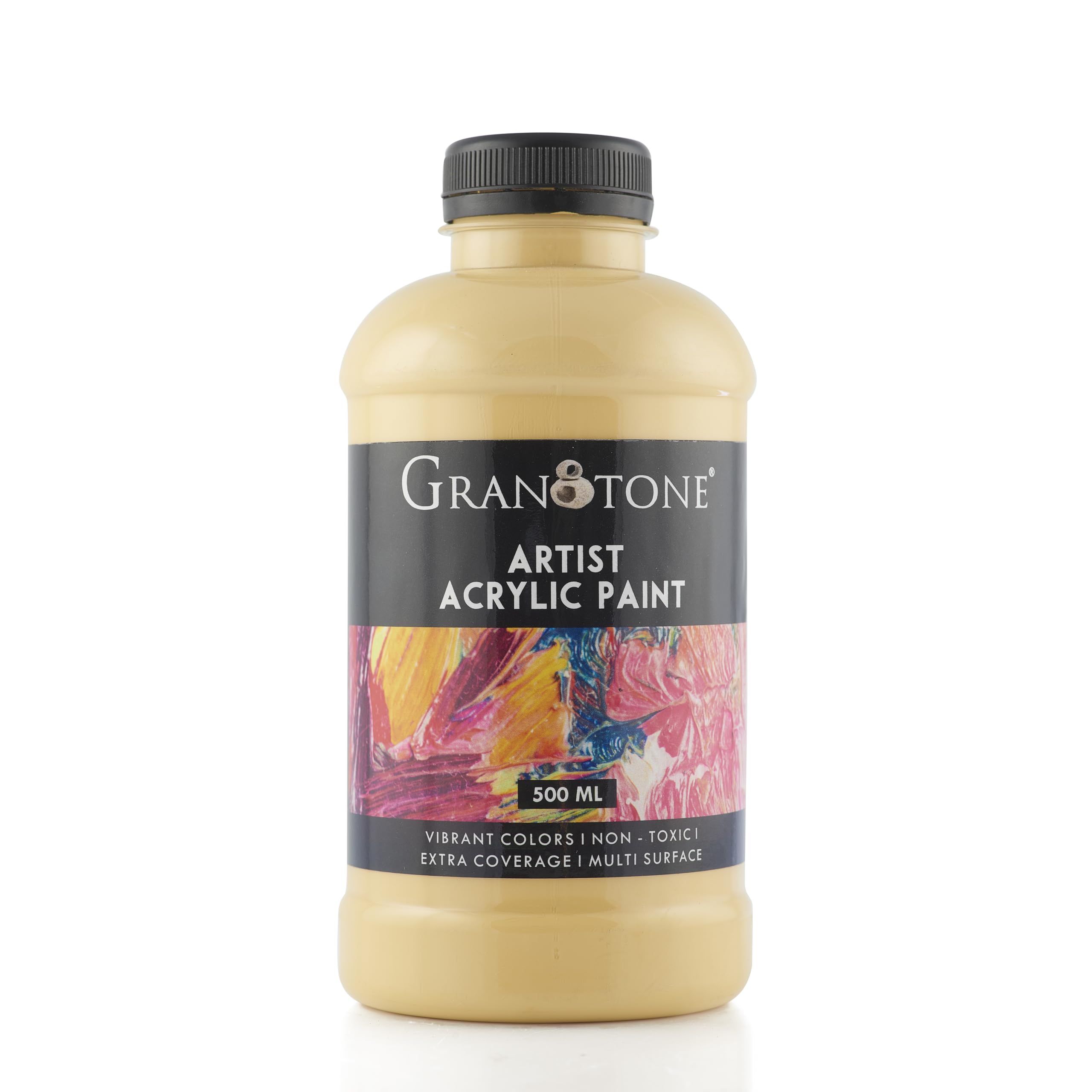 Granotone Acrylic Colour | 500 Ml (Yellow Ochre) | Rich Pigment, Non-Cracking Paint For Canvas, Wood, Leather, Earthenware, And 