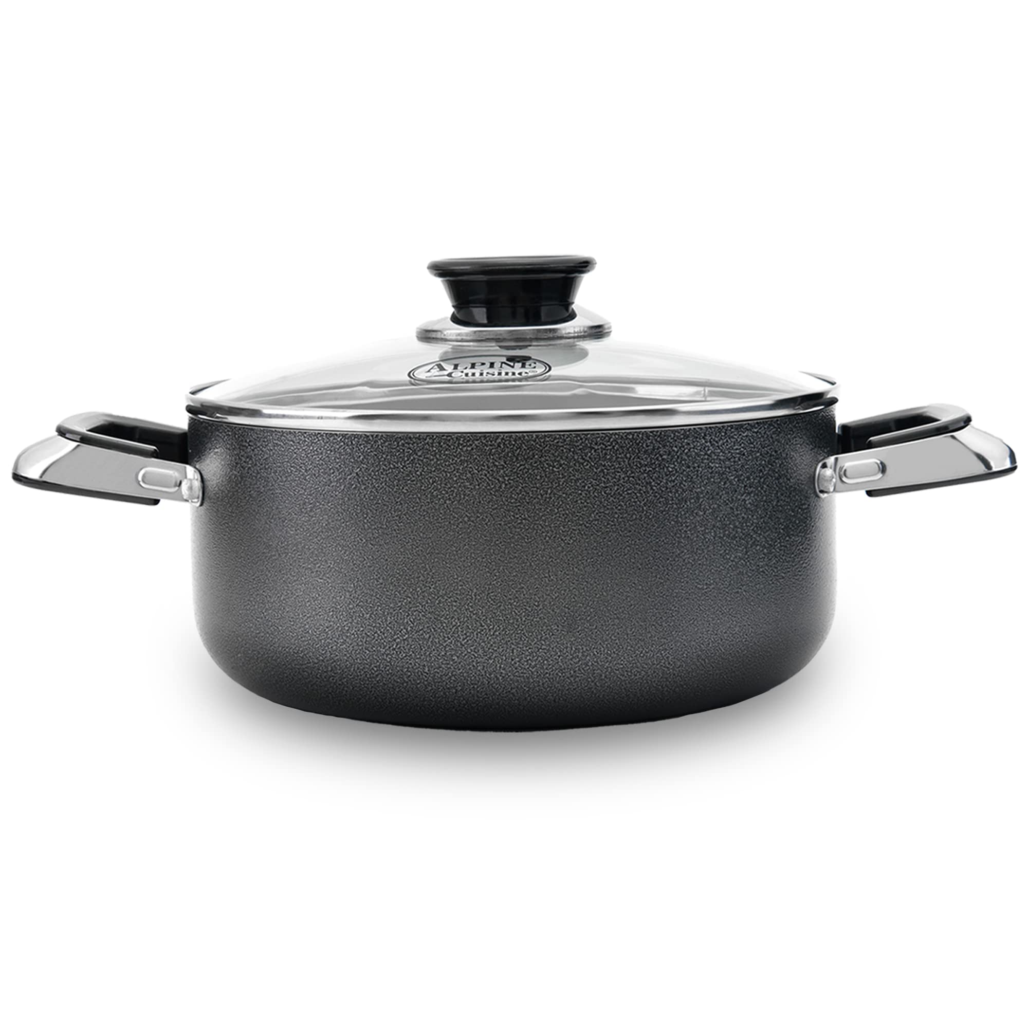 Aramco Alpine Gourmet Aluminum Non-Stick Coating Open Stock Dutch Oven, 5 Quart, Silver/Gray