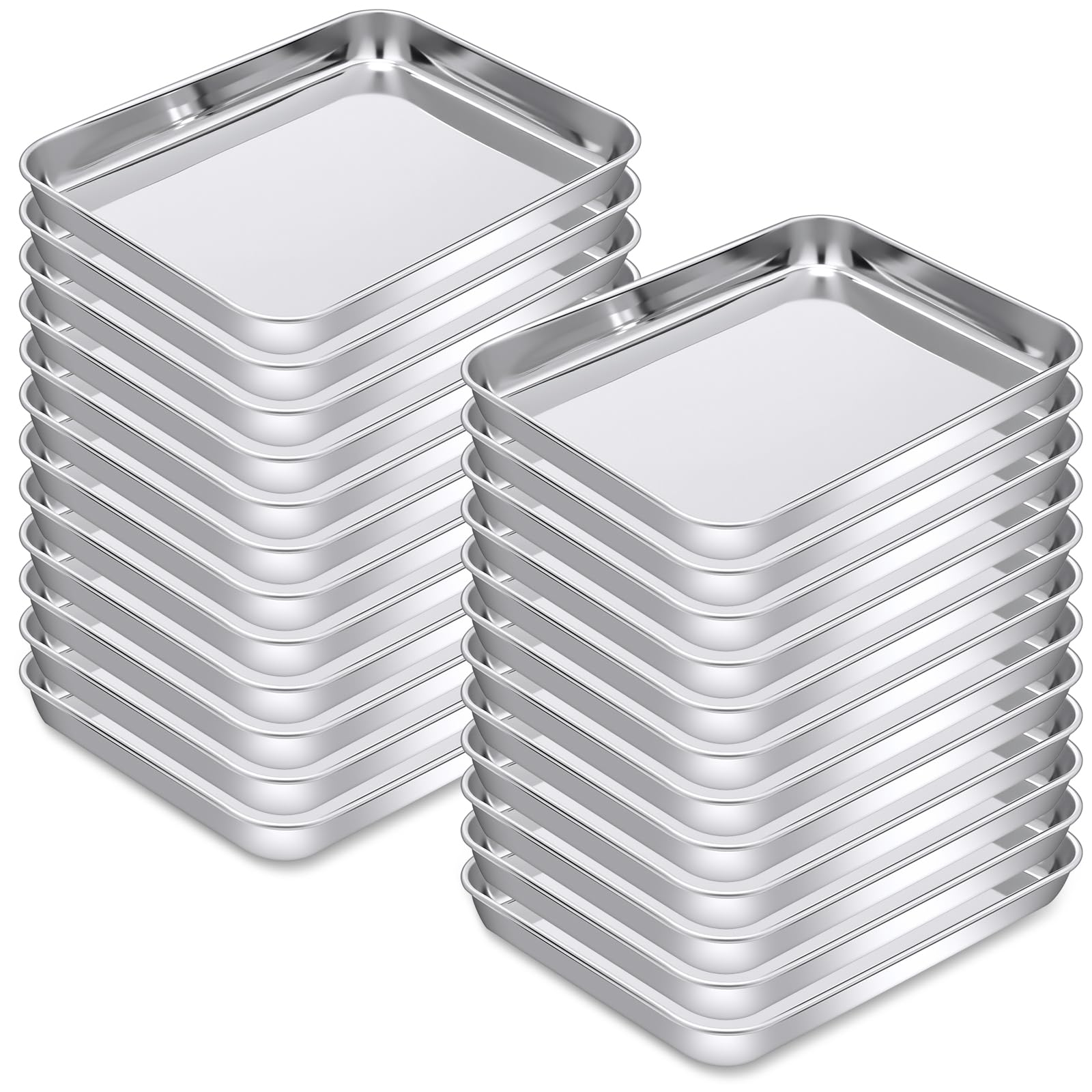 meekoo 24 Pcs Metal Baking Sheet Pans for Oven, 9 x 6.7 x 1 Inch