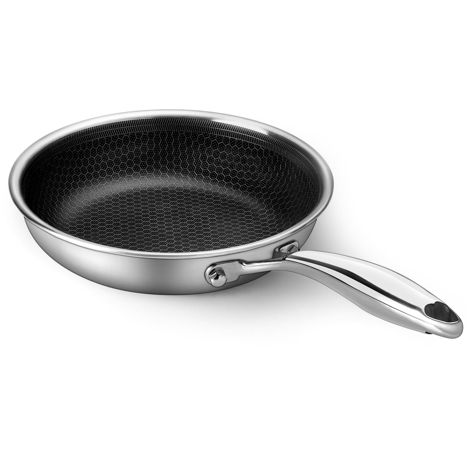 Innerwell Stainless Steel Frying Pan 8 Inch Nonstick Honeycomb Coatings Skillet For Eggs & Omelettes-Non Toxic Healthy Kitchen C
