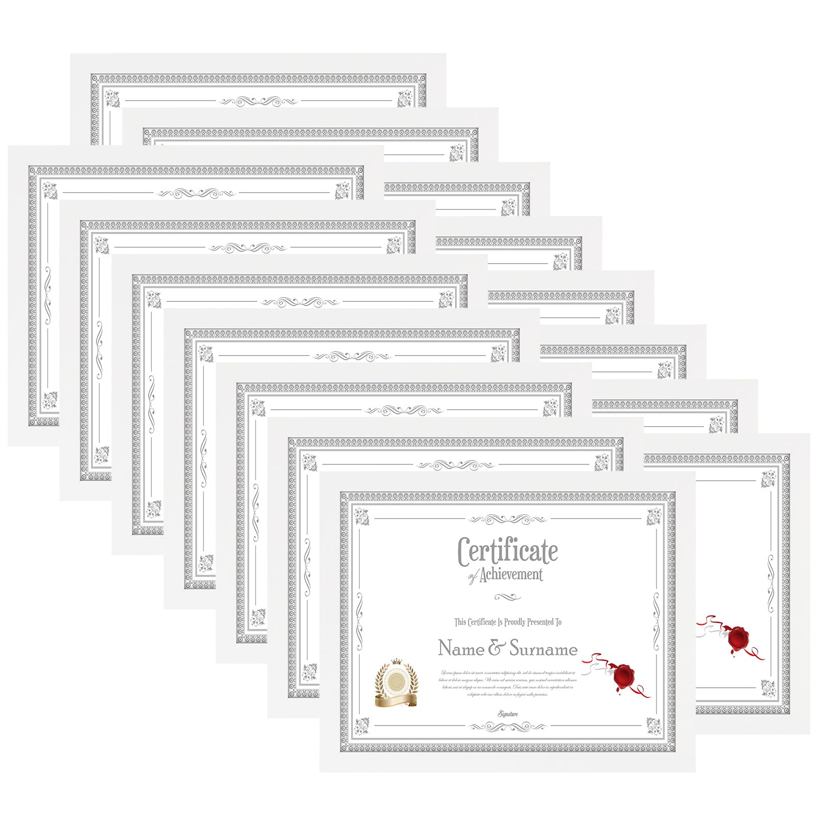 HORLIMER 8.5 x 11 Picture Frame Set of 15, White Photo Frames 8.5 by 11 for Certificate Diploma Document, Wall Hanging or Tablet