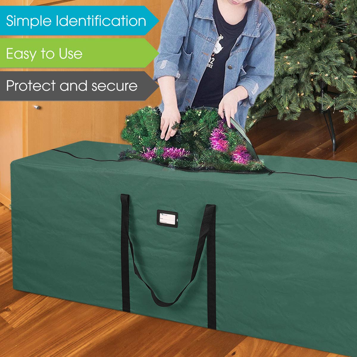 Primode Christmas Tree Storage Bag | Fits Up to 7.5 Ft. Disassembled Holiday Tree | 50    x 15    x 20    Tree Container | Durab