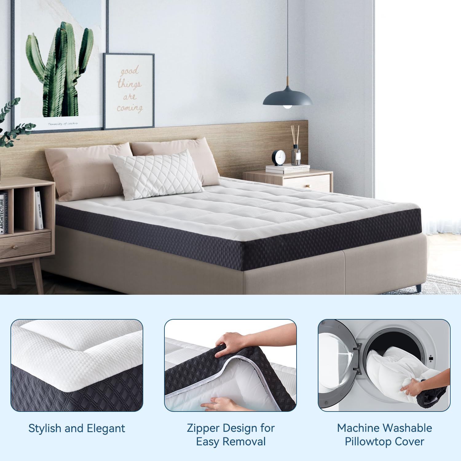 Onenice 5 Inch Twin Xl Mattress In A Box, Extra Long Twin Breathable Gel-Memory Foam Plus Pillowtop Mattress For Pressure Relief