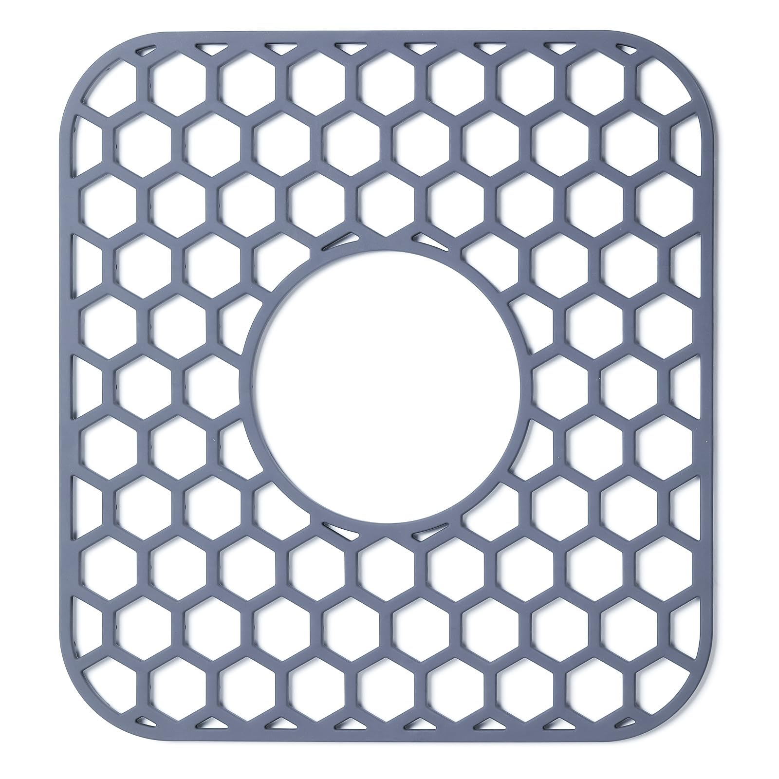 Bestjing Silicone Sink Protectors for Kitchen Sink with Center Drain - 12 x 11 Kitchen Grid Accessory, Non-Slip Heat-Resistant M