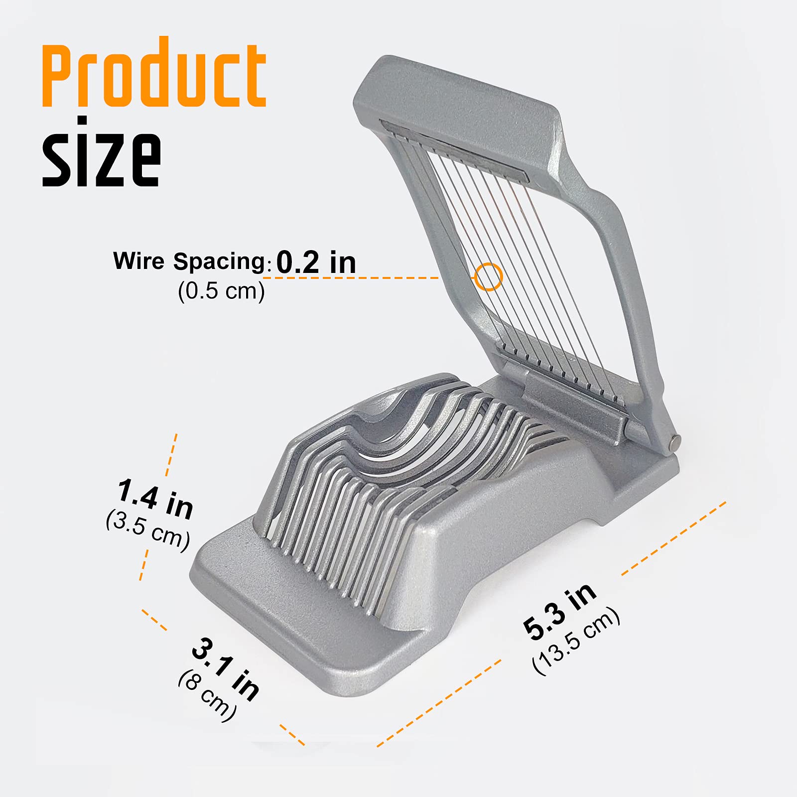 Yuzxaun Egg Slicer For Hard Boiled Eggs, Stainless Steel Wire, Heavy Duty Aluminium Egg Cutter Dishwasher Safe For Egg Strawberr