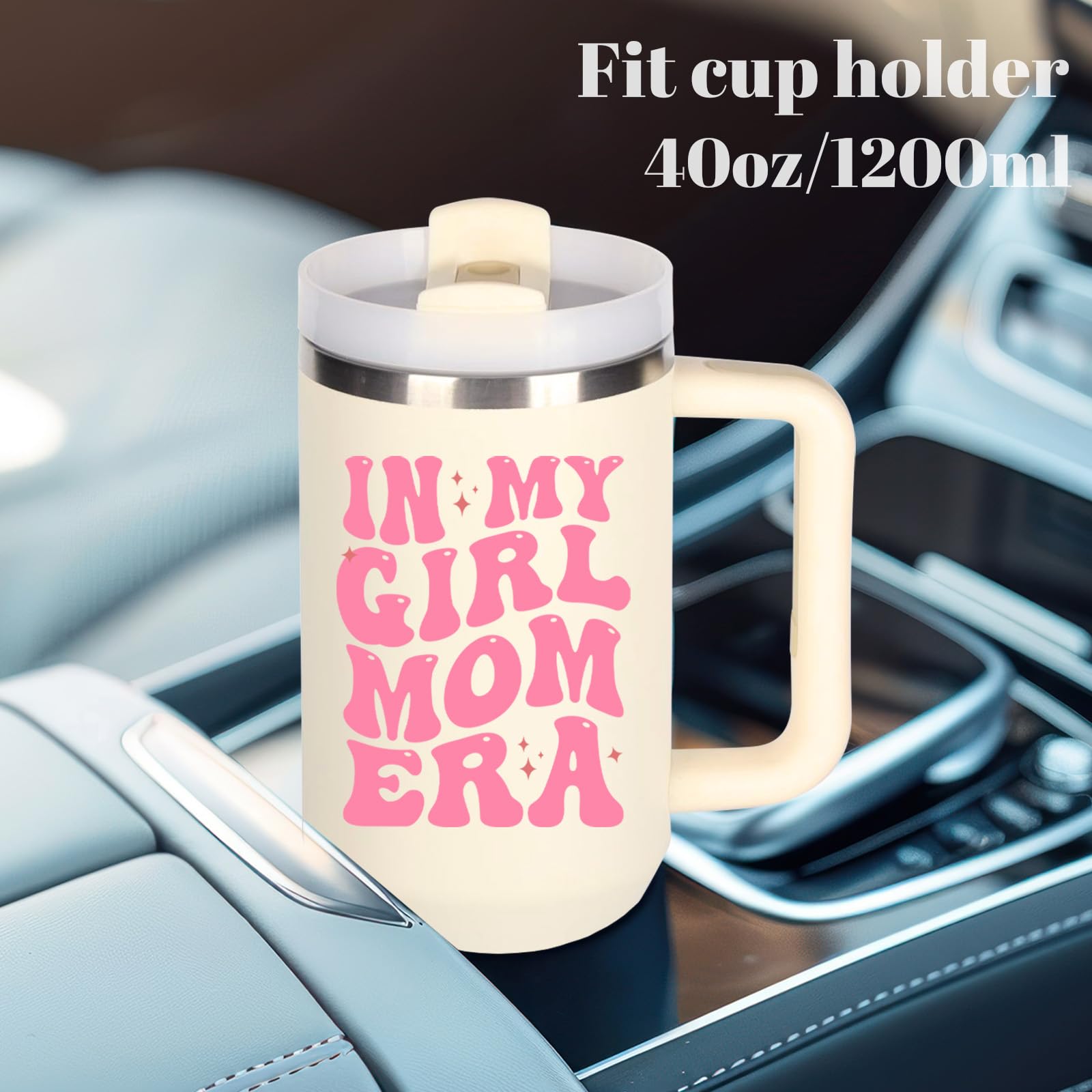 Girl Mom Cup Tumblers Gifts.40oz In My Girl Mom Era Tumbler with Handle.40oz Birthday Christmas Mothers Day Gifts for girl mom.
