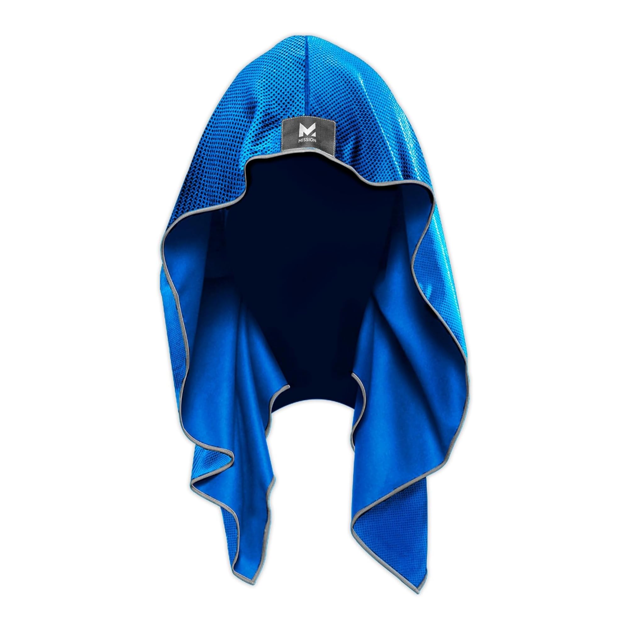 Mission Cooling Hoodie Towel, Mission Blue - Soft, Durable Microfiber - Cools Up To 2 Hours - Upf 50 Sun Protection - Machine Wa