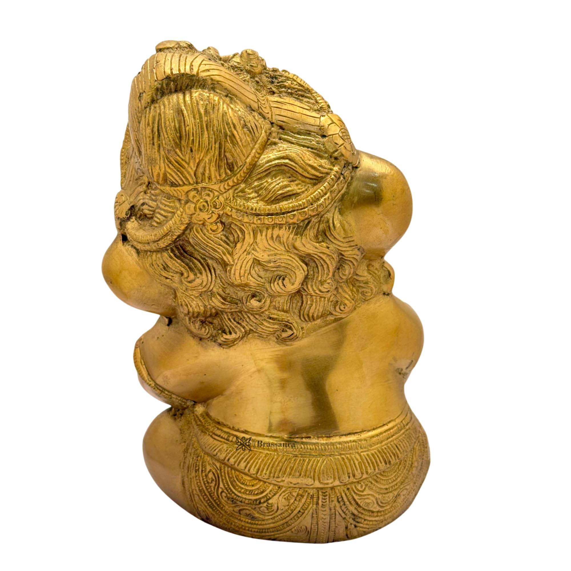 Brassaura Brass Golden Ganesha Statue For Home And Decor Brass Ganesh Murti For Pooja Room Ganpati Idol For Home Entrace Decor G