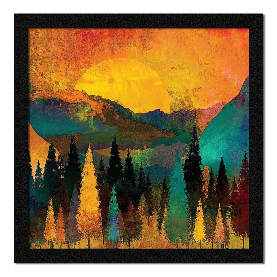 Artx Natural Scenery Framed Painting (13 X 13 Inches, Multicolor, Synthetic Wood)