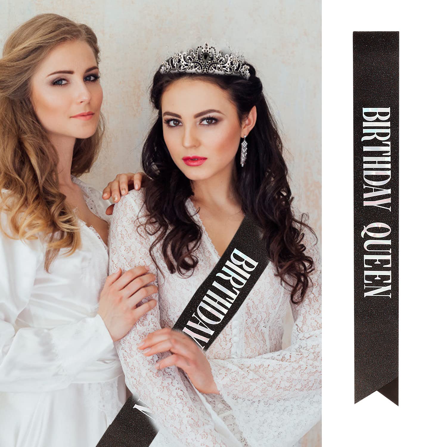 Velscrun Birthday Queen Tiaras & Sashes - Women'S Crowns & Decorations In Black