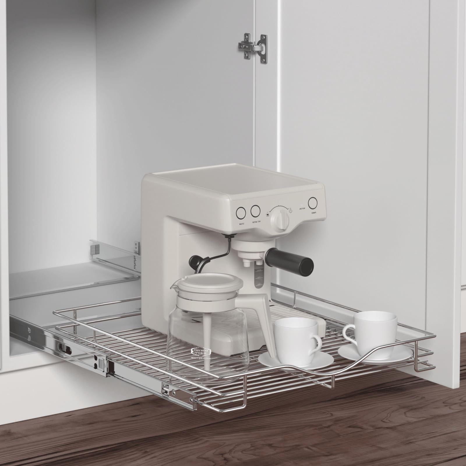 Dindon Pull Out Cabinet Organizer (14'' W X 21'' D), Pull Out Drawers For Kitchen Cabinets, Cabinet Pull Out Organizer 1 Tier He