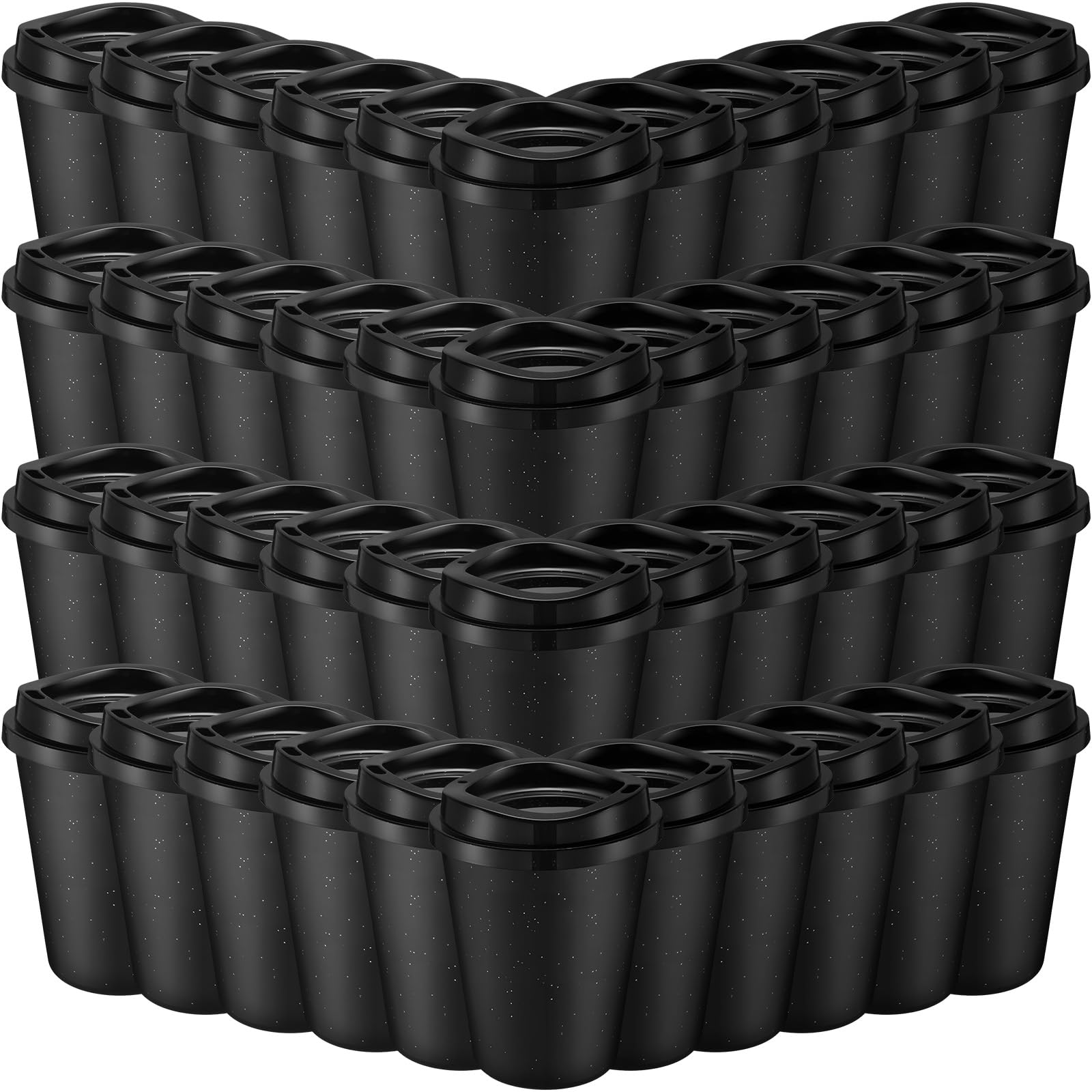 Honeydak 45 Pack 12 oz Reusable Coffee Cups with Lids Portable Tea Cups Reusable Hot Coffee Mugs Tumblers Bulk Plastic Tumblers 