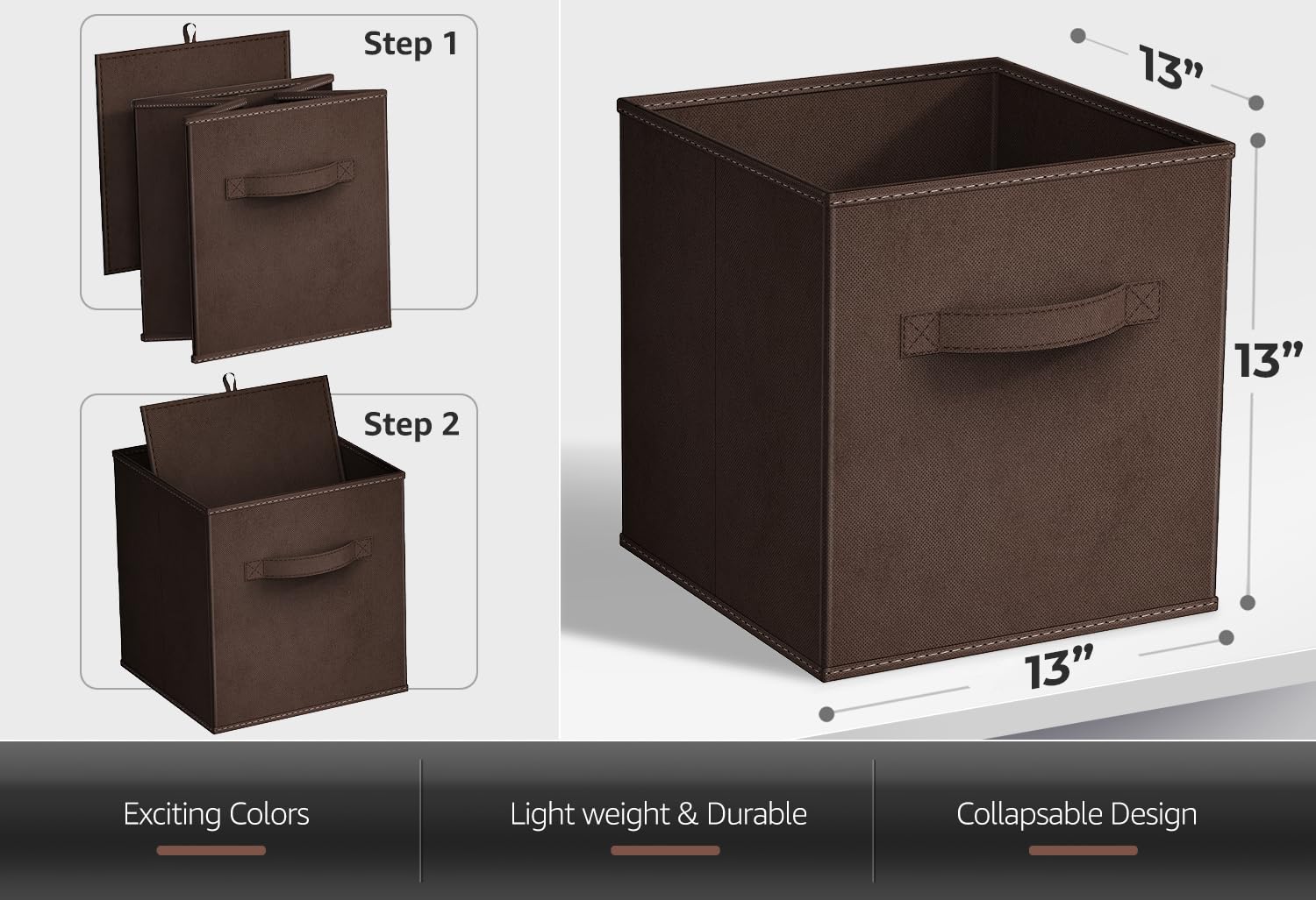 Sorbus Fabric Storage Cubes - 6 Foldable Storage Bins For Organizing Pantry, Cubbies, Toy Box - Clothes Storage & Closet Organiz