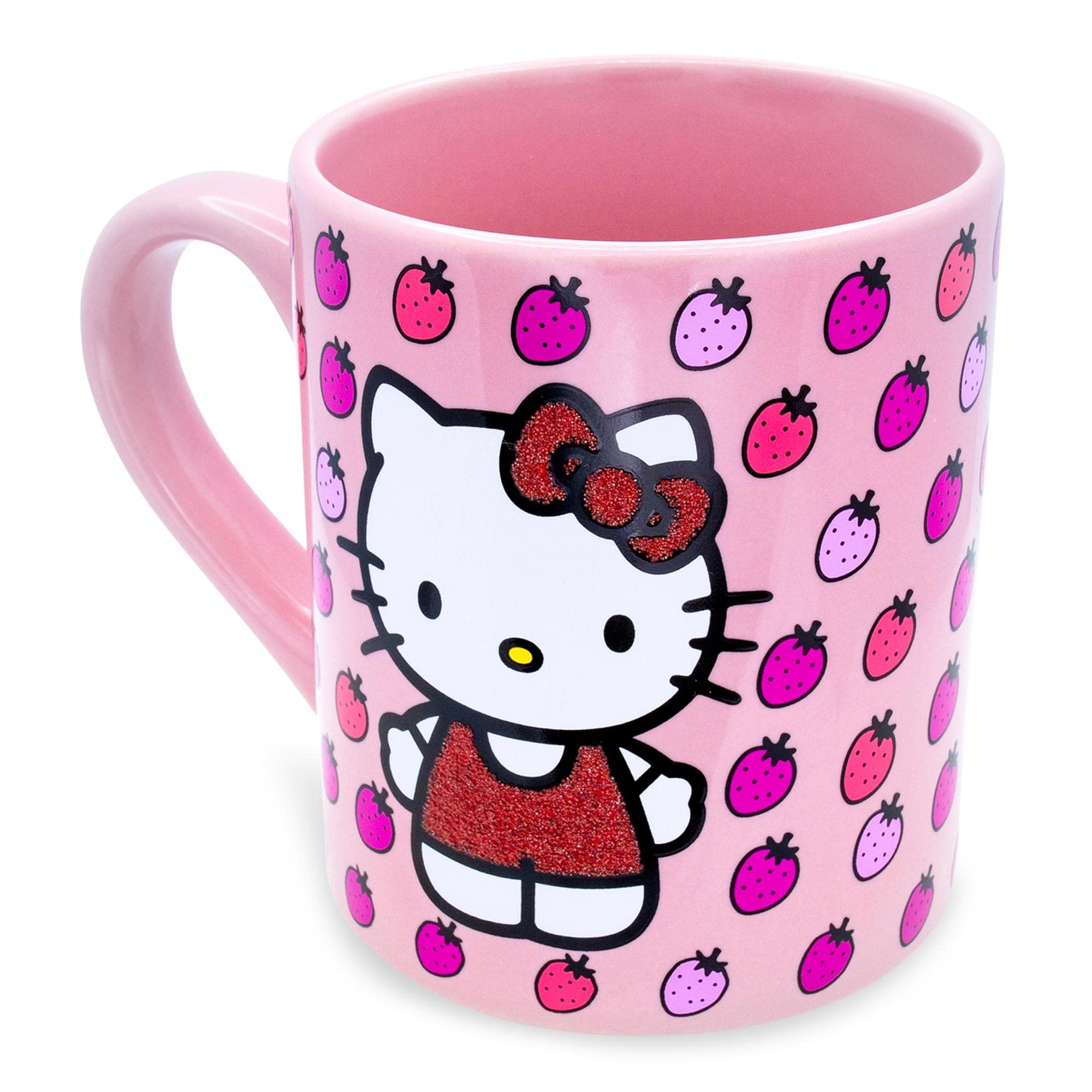 Hello Kitty Glitter Strawberry 14Oz Ceramic Mug