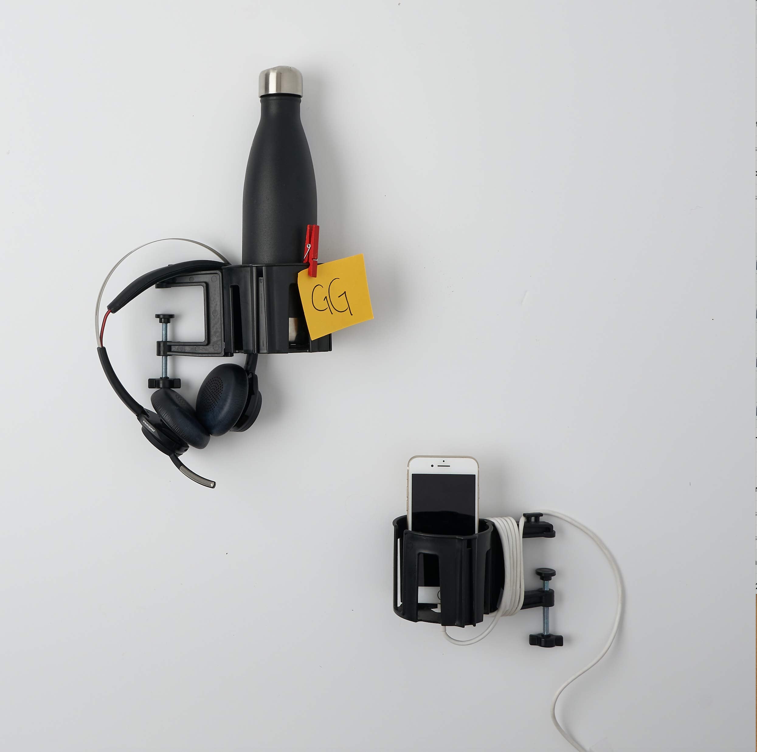 Cup-Holster - The Best Anti-Spill Cup Holder For Your Desk Or Table (Black, 2)