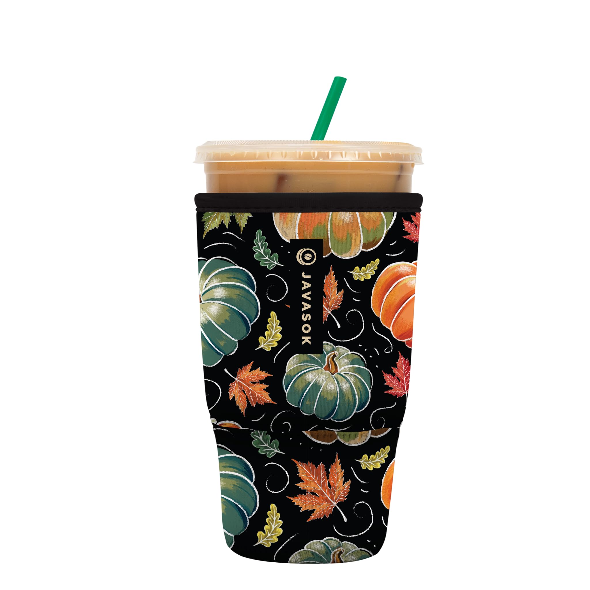 Sok It Java Sok Iced Coffee & Cold Soda Insulated Neoprene Cup Sleeve (Midnight Harvest, Large: 30-32oz)