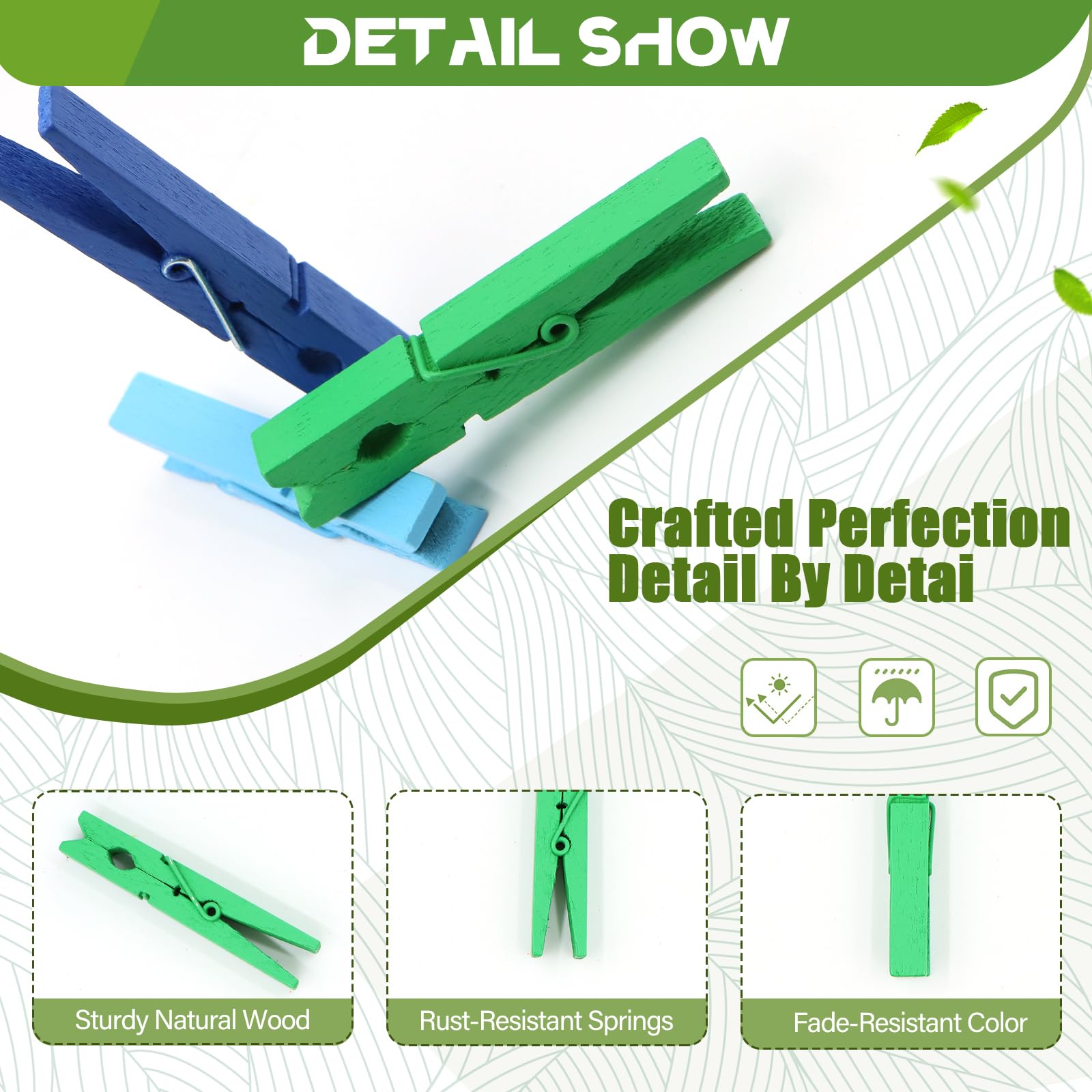 100 Pcs Colored Clothes Pins Wooden, Colored Clothespins For Crafts 2.9 Inch, Clothing Pins For Hanging, Pictures, Classroom, La