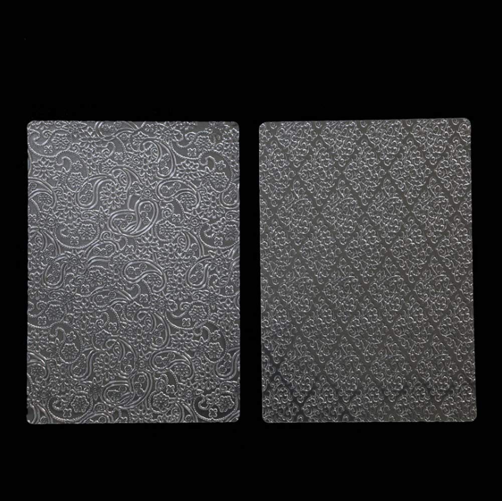Zqwe 6Pcs Texture Mat Stencil Molds Biscuit Cake Mold Floral Texture Fondant Transparent Printing Mould Baking Cake Decoration