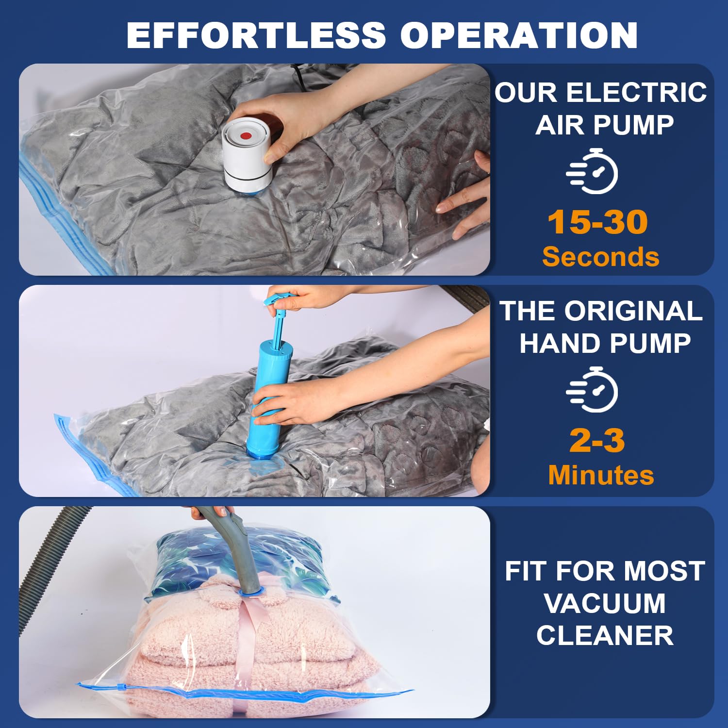 20Pack Vacuum Storage Bags, 5 Jumbo/5 Large/5 Medium/5 Small Vacuum Sealer Bags For Clothes, Compression Storage Bags, Space Sav