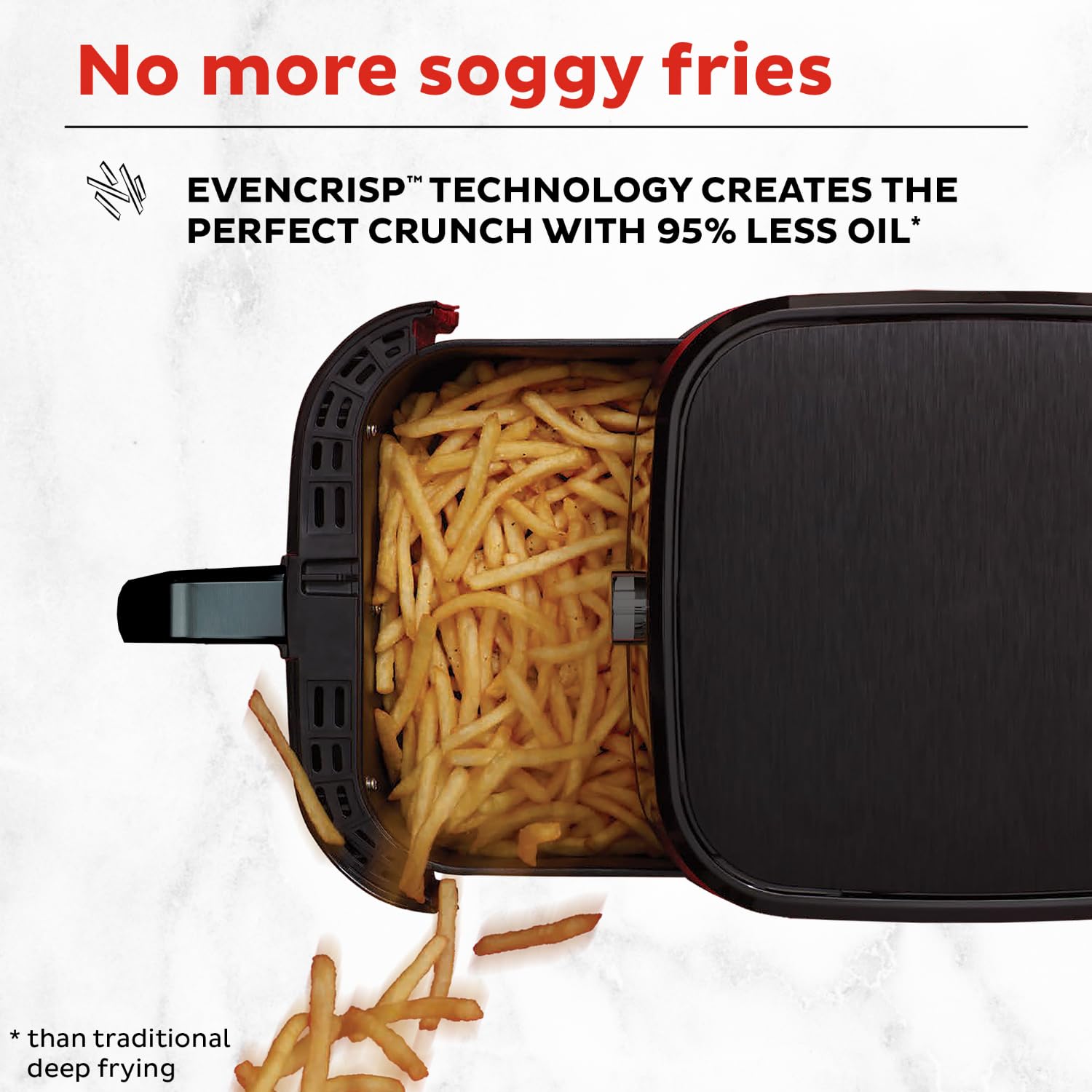 Instant Pot Vortex 5.7QT Air Fryer, Black, Stainless Steel, EvenCrisp Technology, 4-in-1 Functions, Model 140-3082-01
