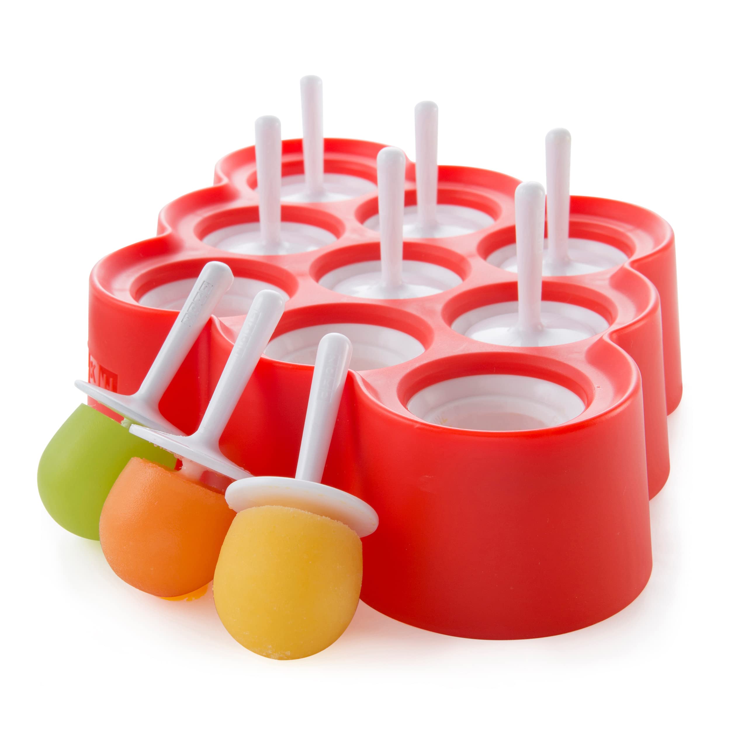 Zoku - Mini Pop Molds, 9 Miniature Popsicle Molds With Sticks And Drip Guards, Easy-Release Bpa-Free Silicone
