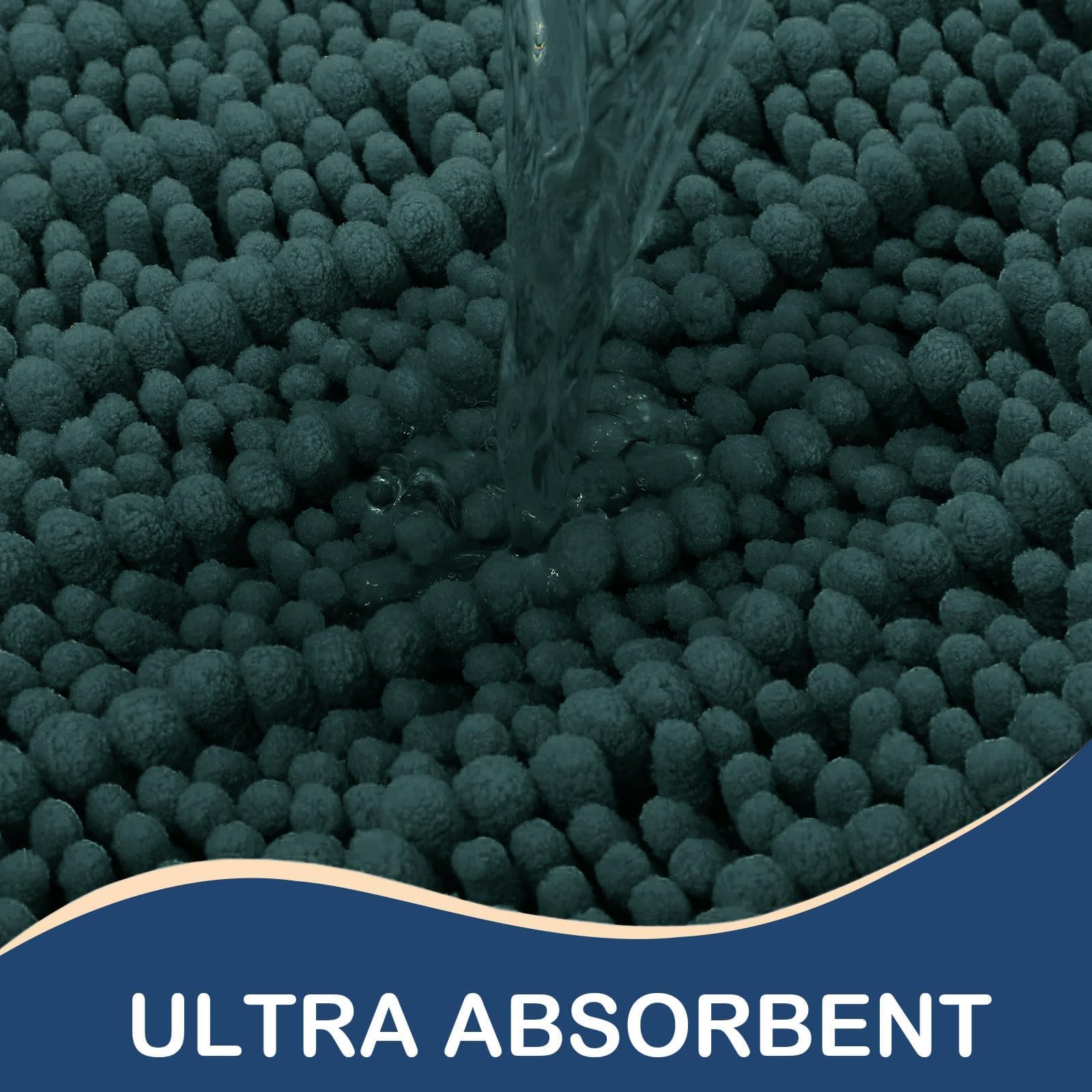 Arotive Luxury Chenille Bathroom Rug Mat, Extra Soft Thick Absorbent Shaggy Bath Rugs, Non-Slip Machine Wash Dry Plush Bath Runn