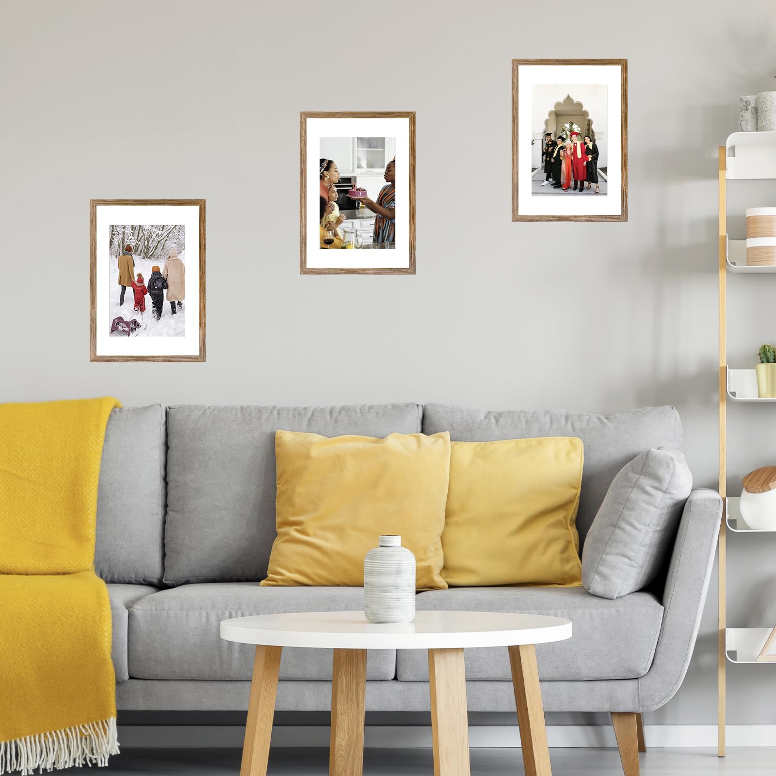 JCJMY 16.5x23.4 A2 Picture Frame Rustic Brown with 11.7x16.5 A3 Mat, Display Photo 11.7x16.5 with Mat or 16.5 x 23.4 Without Mat