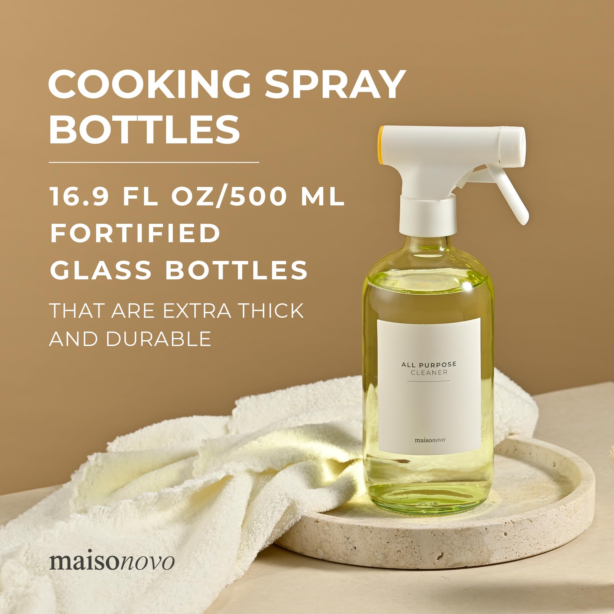 Maisonovo Kitchen Spray Bottle | 16.9 Fl Oz Yellow X 2 With 16 Labels