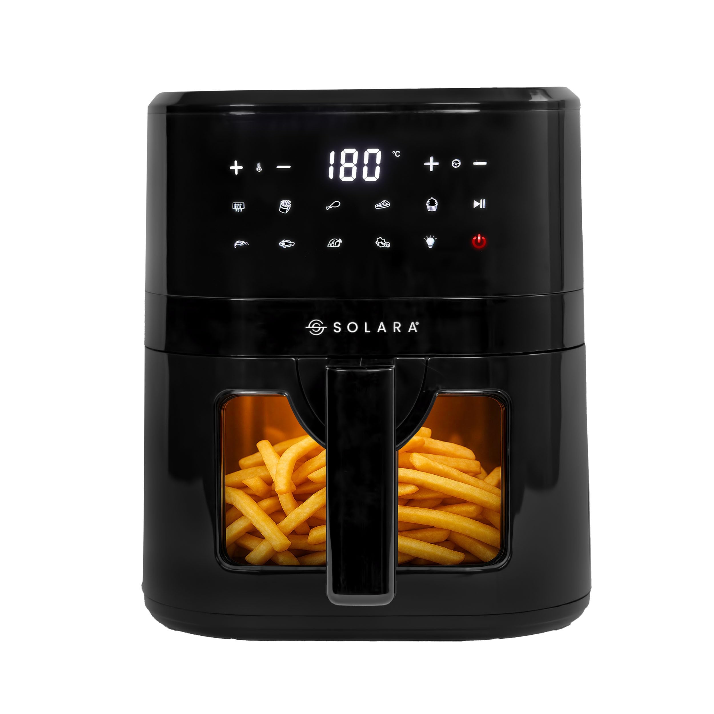 Solara Air Fryer For Home 4.5L With See Through Window, 10 Preset Menus, 360 High Speed Air Circulation For Fry, Grill, Roast & 