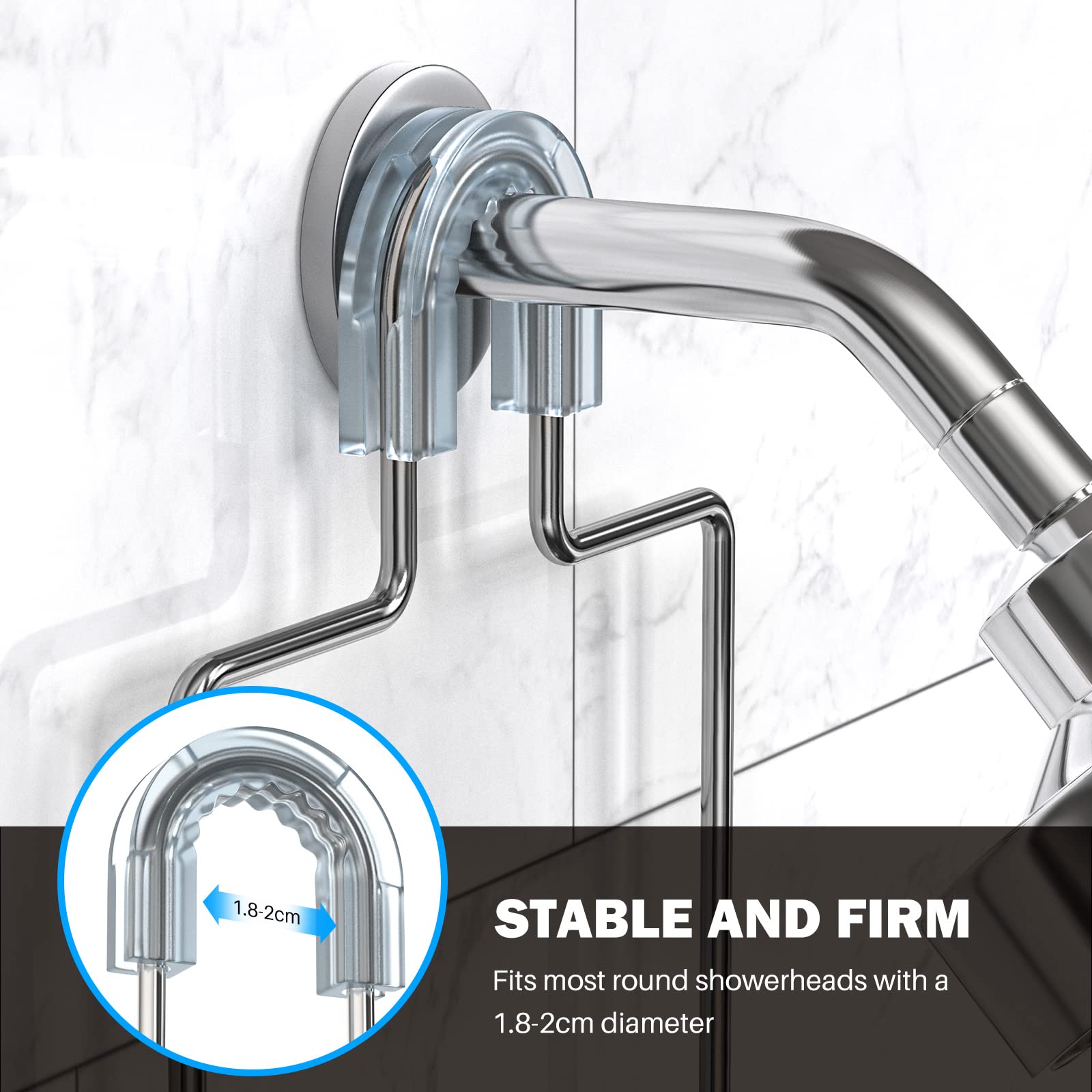 Epicano Anti-Swing Hanging Shower Caddy Stainless Steel 304, Over Head Shower Caddy Rustproof With Hooks For Towels, Sponge And