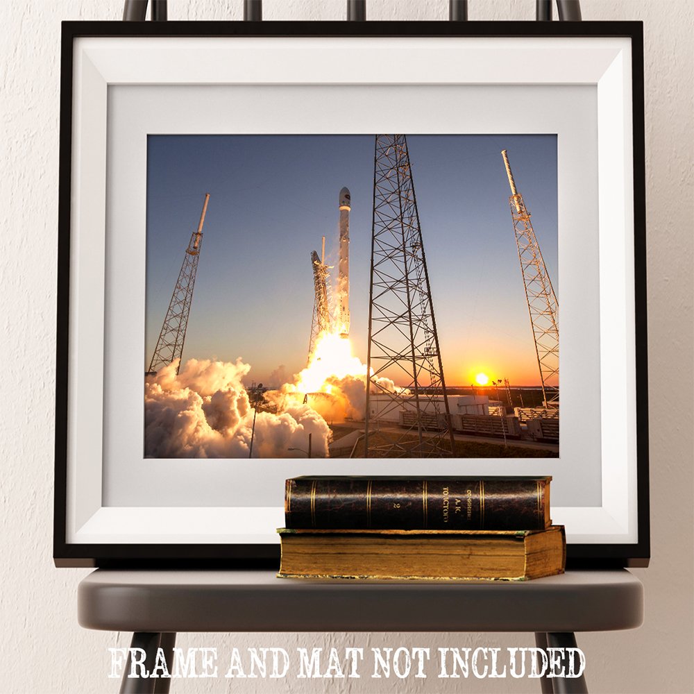 Astronomy Poster - Spacex Rocket Launch - 11X14 Unframed Art Print - Vintage Posters For Dark Academia, Space Poster For Astrono