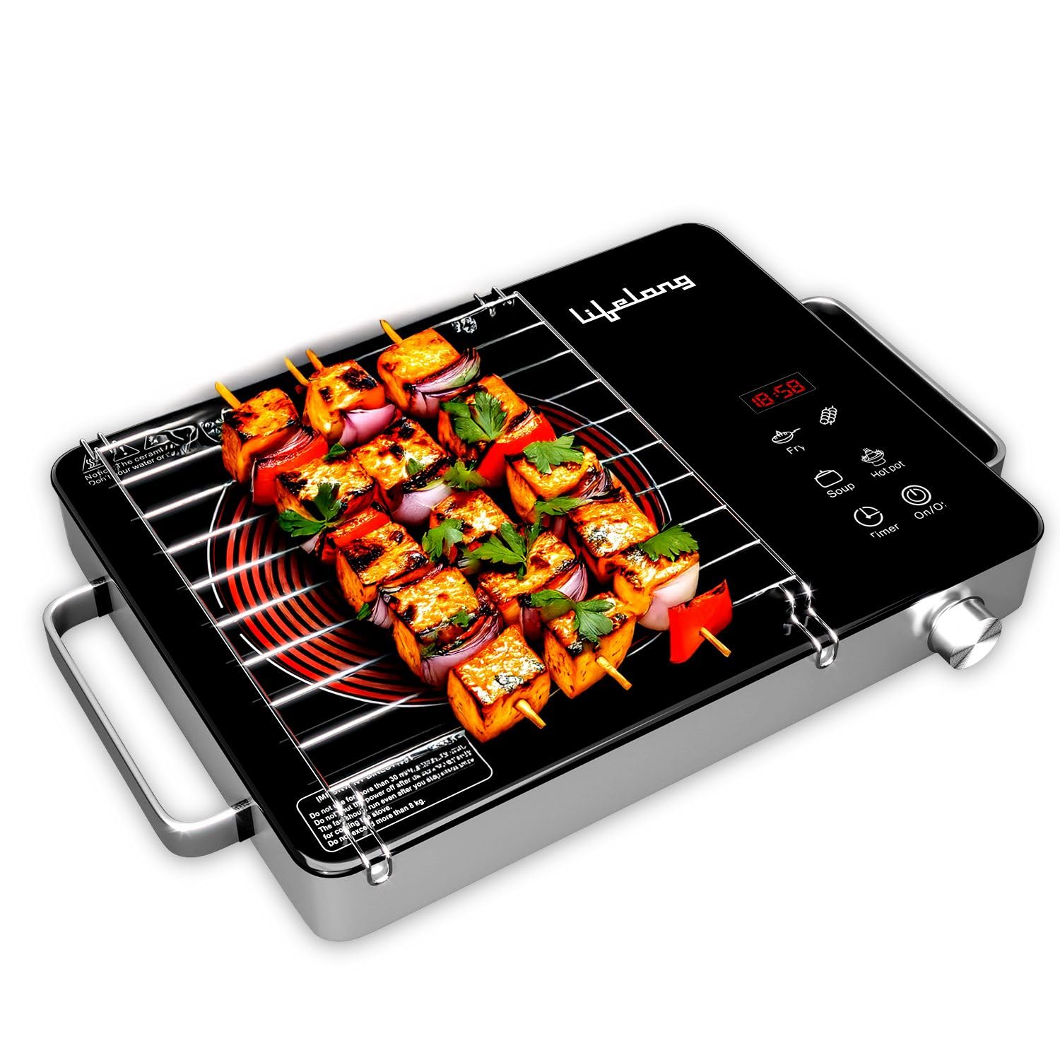 Lifelong 2000 Watt Infrared Induction Stove With Digital Display  Surge Protection, Electric Induction, 4 Cooking Modes, Auto S