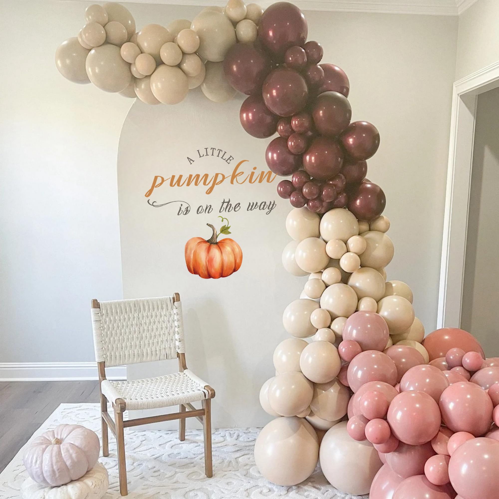 CIEQR A Little Pumpkin is On The Way Decal Sign - Little Pumpkin Baby Shower Decorations Decal Sign, Fall Halloween Gender Revea