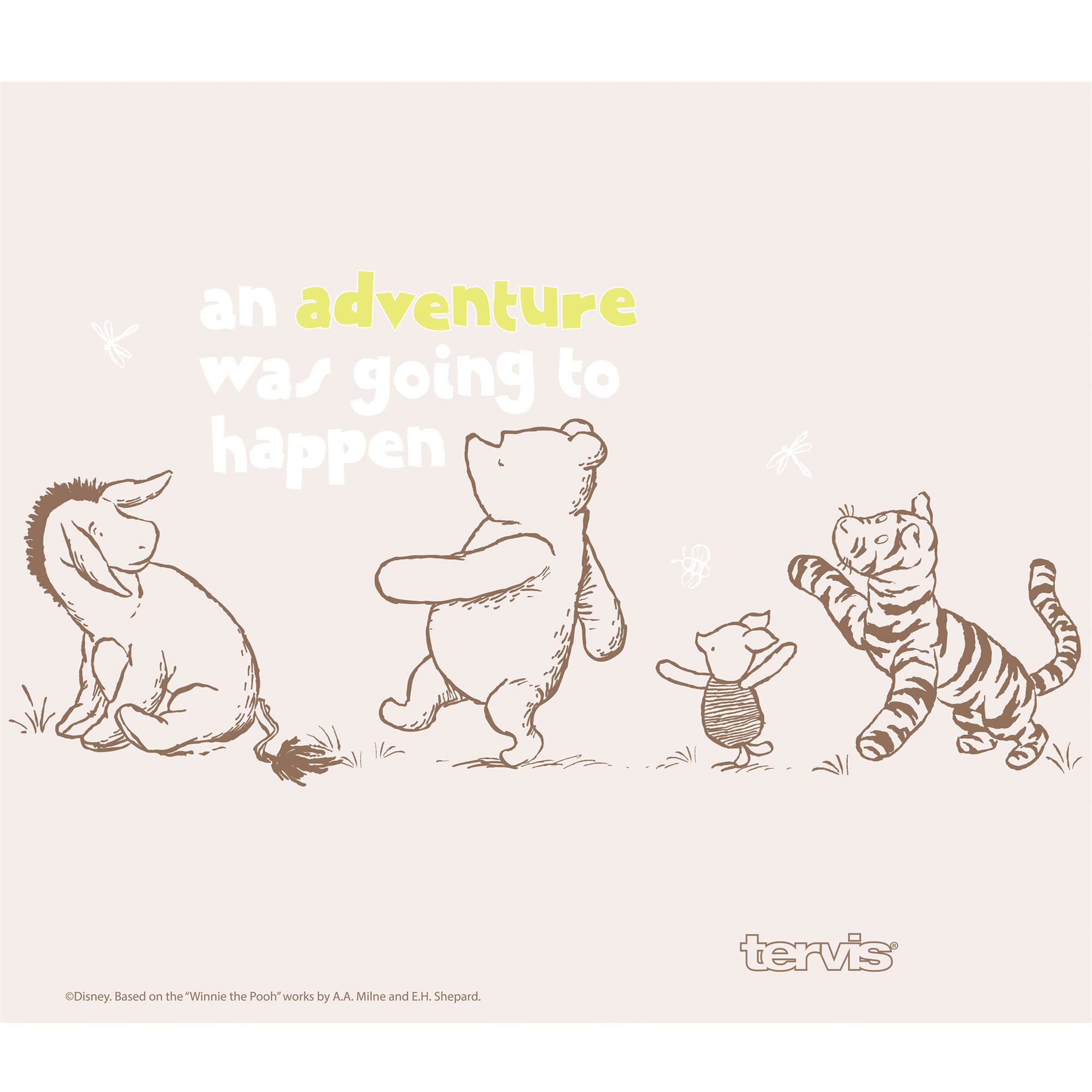 Tervis Disney Winnie The Pooh Group Triple Walled Insulated Tumbler Travel Cup Keeps Drinks Cold, 24Oz Wide Mouth Bottle, Stainl