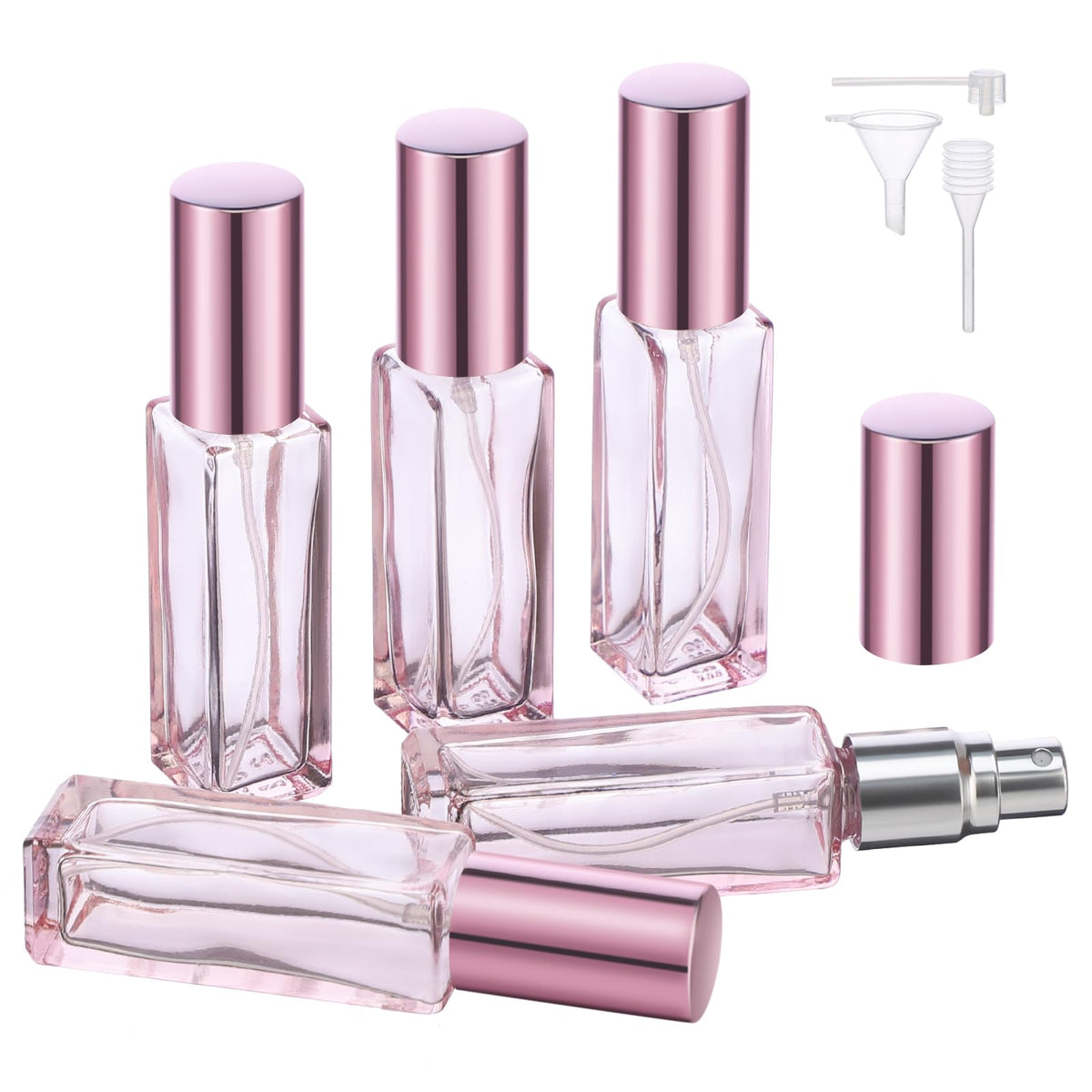 Segbeauty 5Pcs Perfume Atomizer Travel, 10Ml Mini Refillable Perfume Bottle Sprayer, Travel Cologne Sprayer Portable Glass Fine