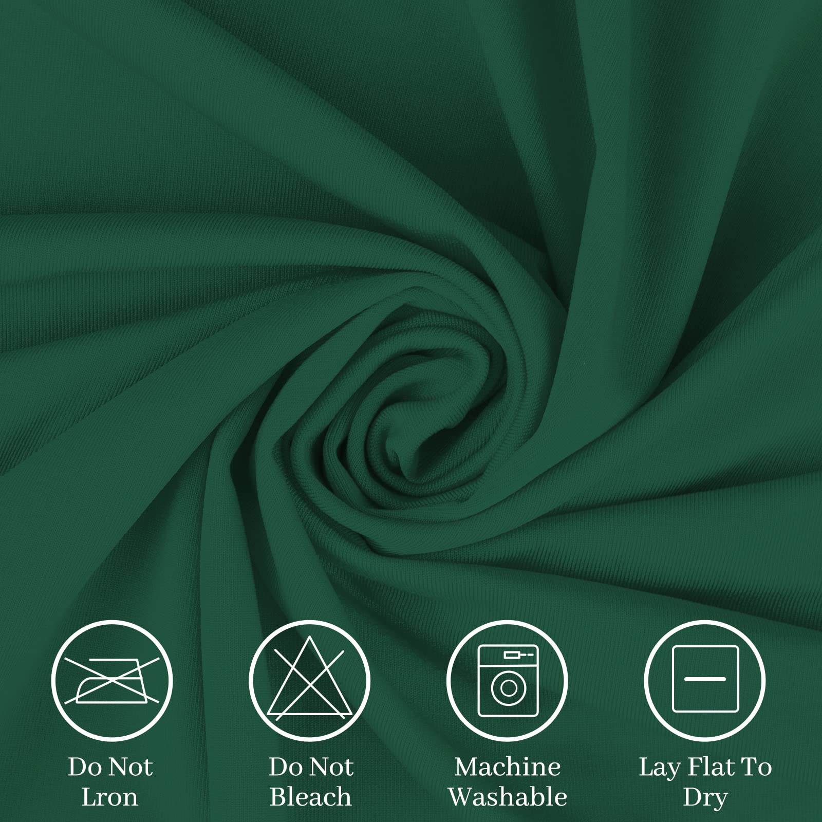 Fhberni Spandex Table Cover 5 Ft. Fitted Polyester Tablecloth Stretch Table Cover Table Topper Open Back - Emerald Green