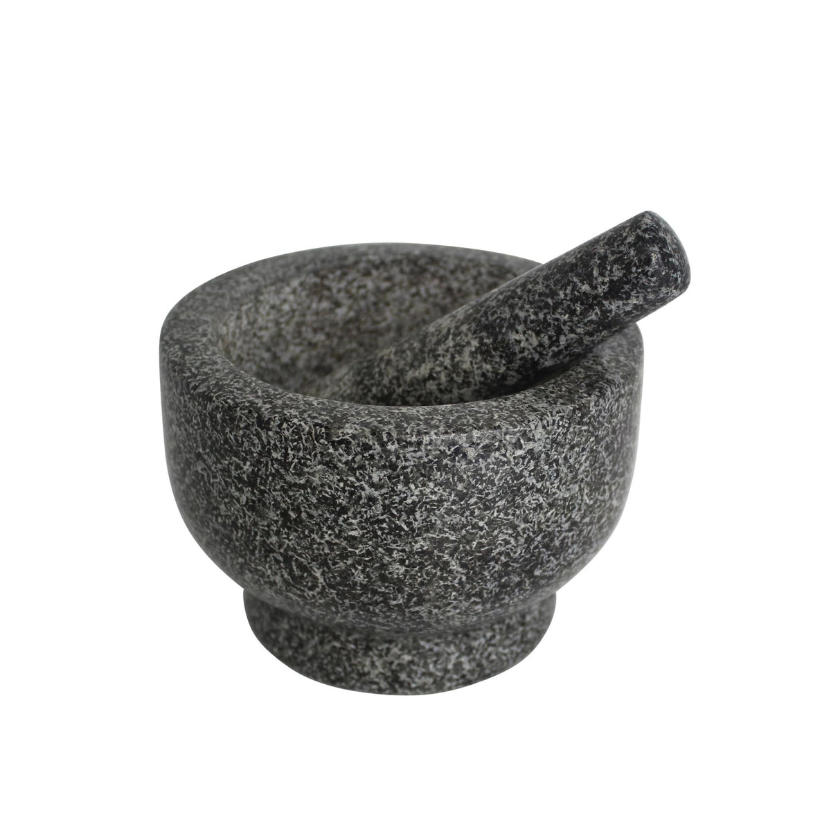 Imusa 6.5 Traditional Heavy Duty Polished Granite Molcajete For Fresh Guacamole, Salsa, Pesto, Herbs, Spices