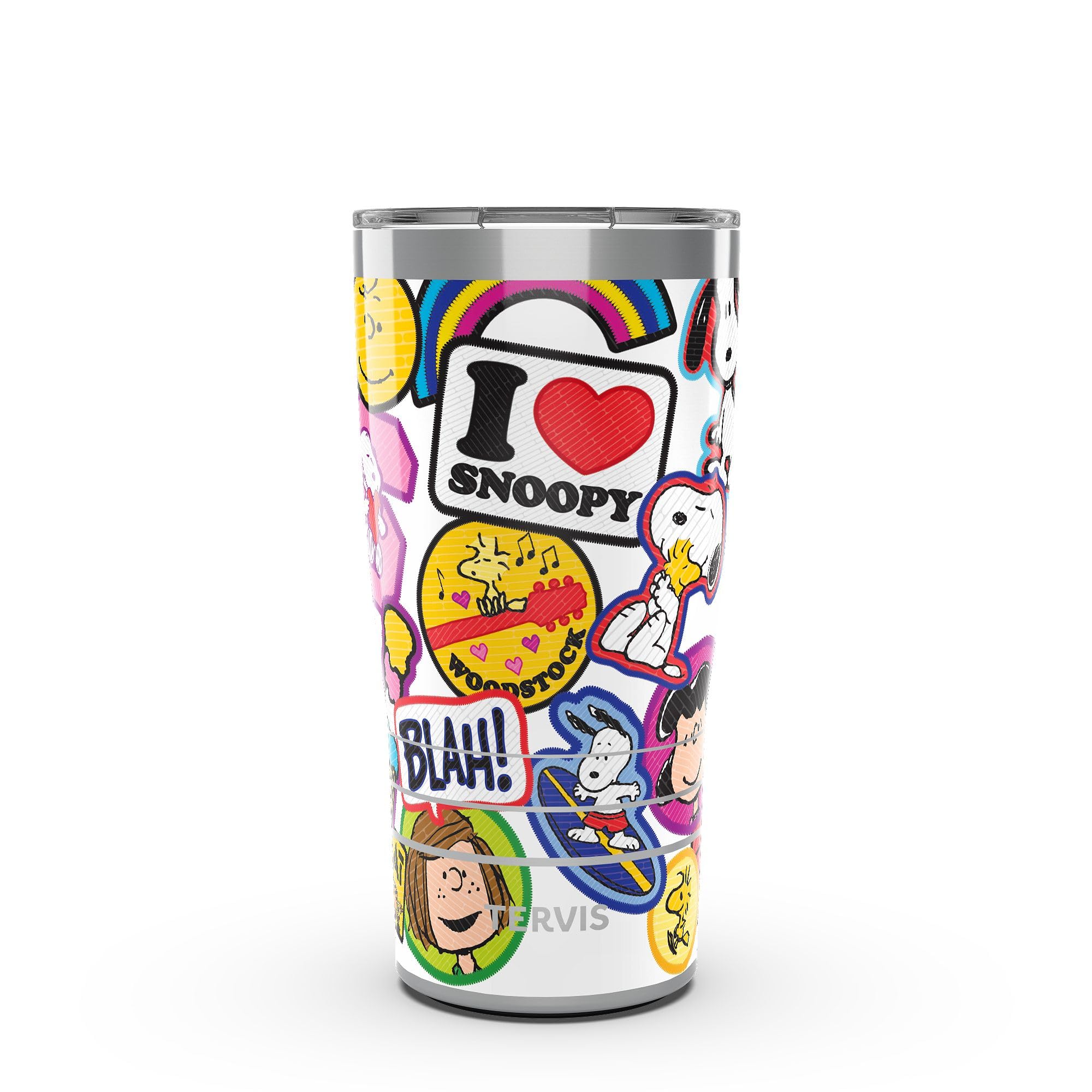 Tervis Traveler Peanuts - Sticker Collage Made in USA Double Walled Insulated Tumbler Travel Cup Keeps Drinks Cold & Hot, 20oz, 