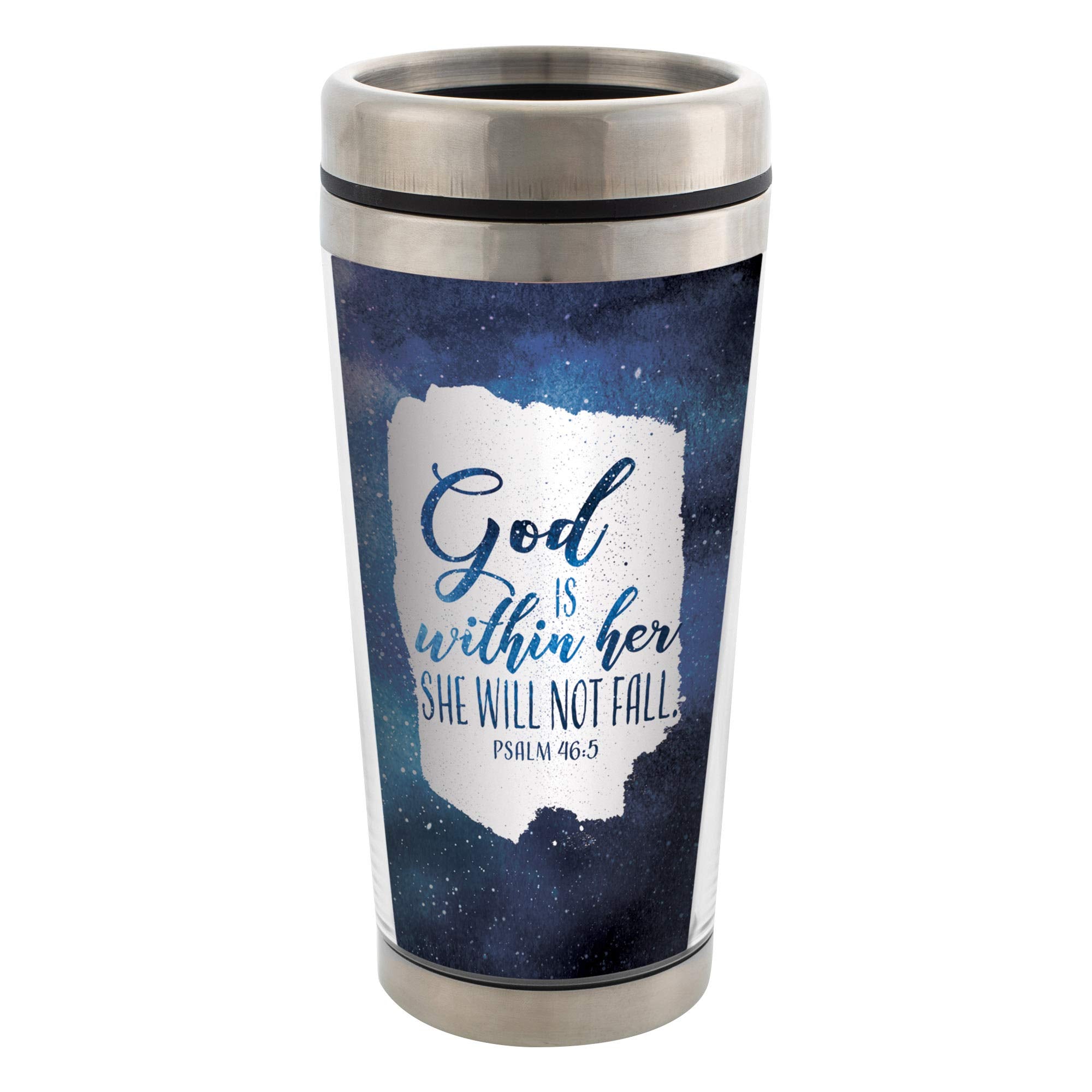 God Is Within Her She Will Not Fall Stainless Steel 16 Oz Travel Mug With Lid