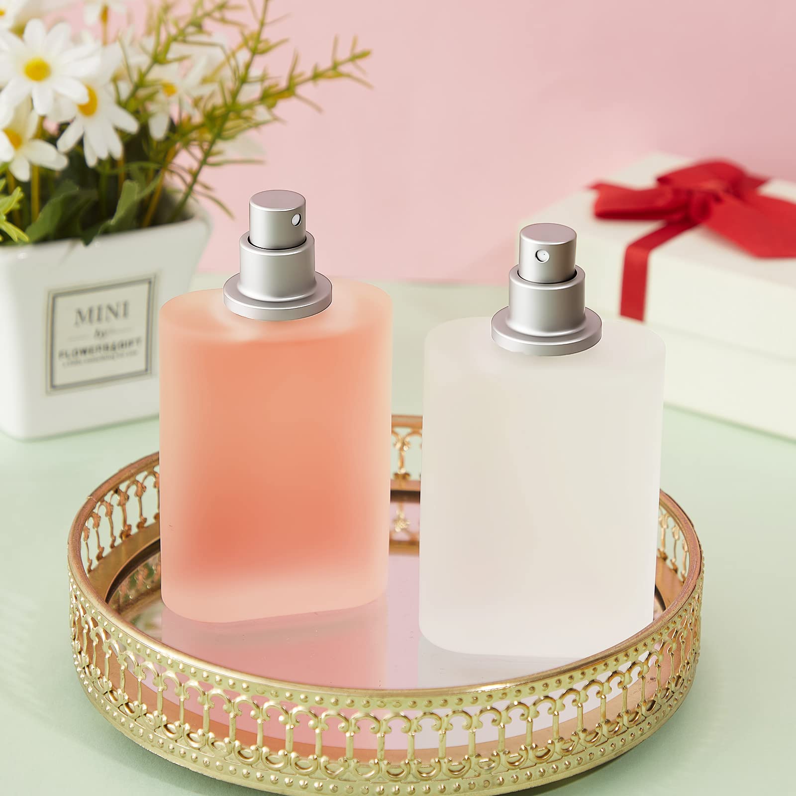 Tessco For You 12 Pcs 3.4 Ounces Perfume Bottles Empty Frosted Glass Spray Bottles 100Ml Refillable Atomizer Perfume Dispenser F