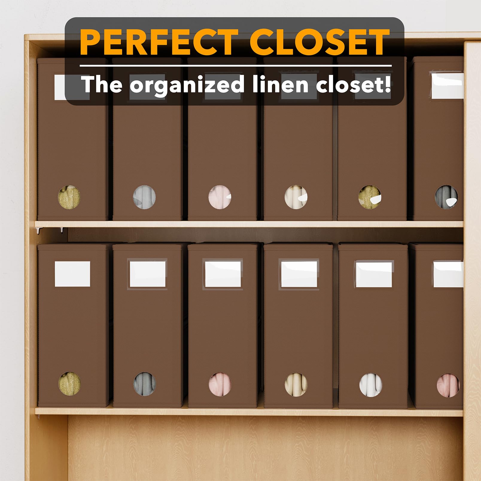 SpaceAid 12 Pack Bed Sheet Organizers and Storage, Foldable Sheet Organizer for Linen Closet, Sheets Set Folder Keeper with Wind
