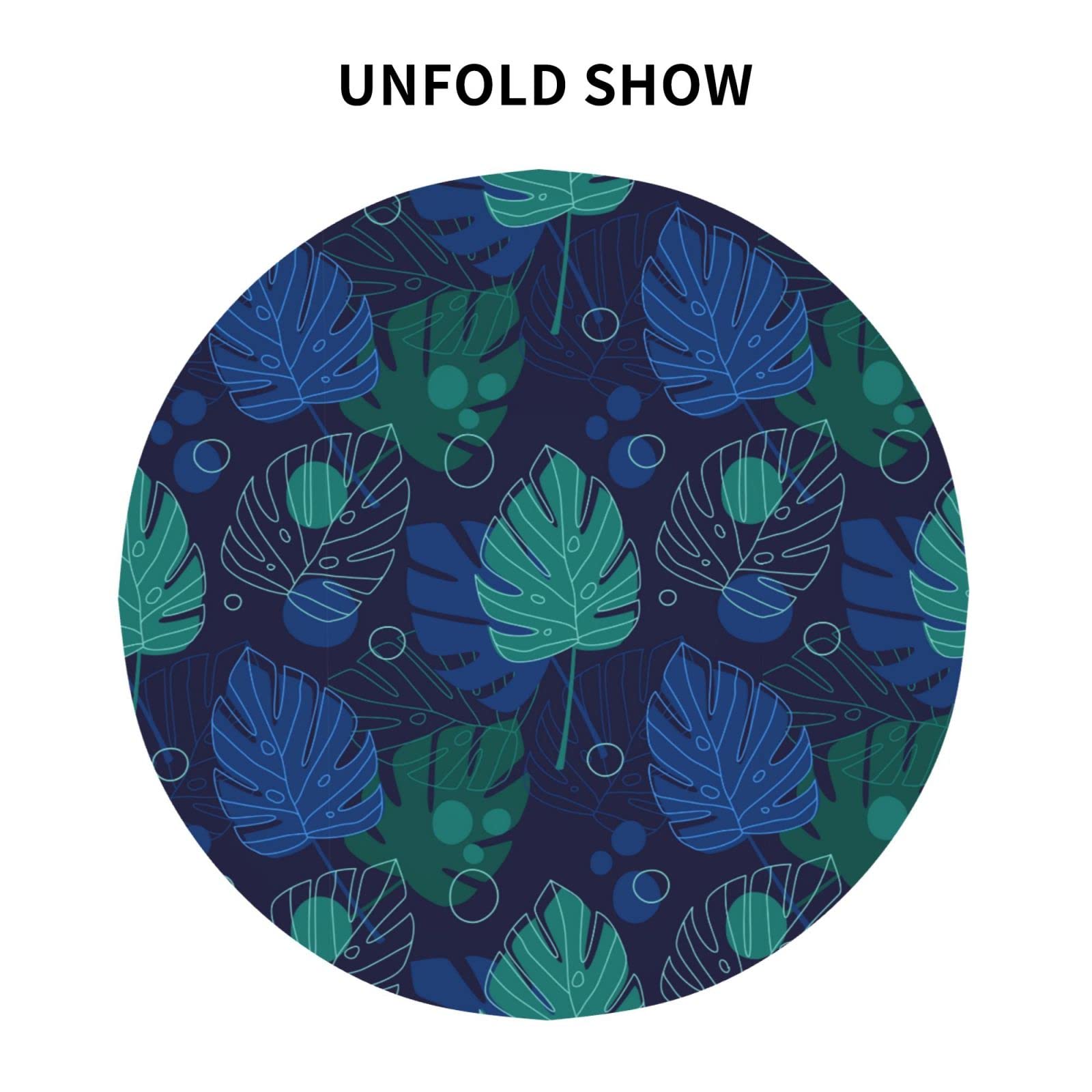 Hawaii Tropical Leaves Tablecloth Round Summer Table Cover Washable Polyester Table Cloth For Kitchen Party Picnic Dining Decor