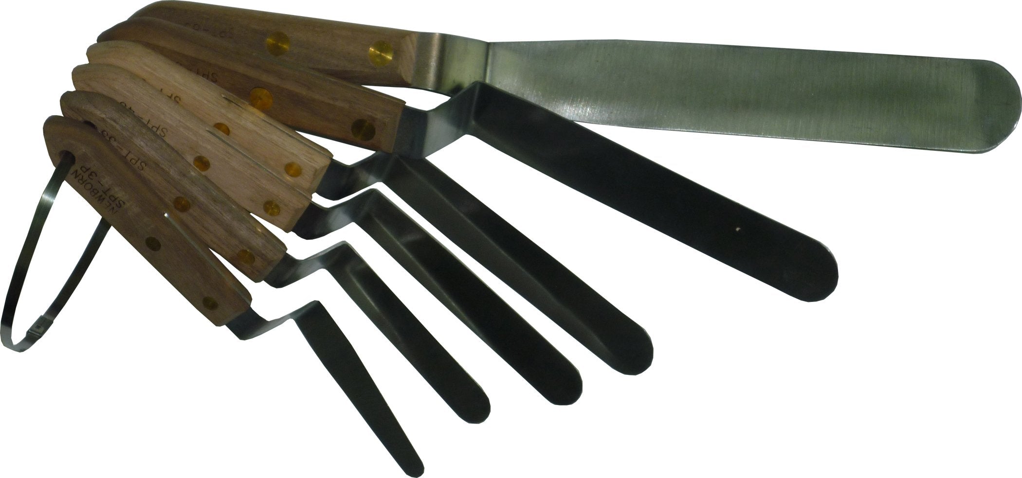 Newborn Kit-Spt-Of 6-Piece Wooden Handled Offset Spatula Set