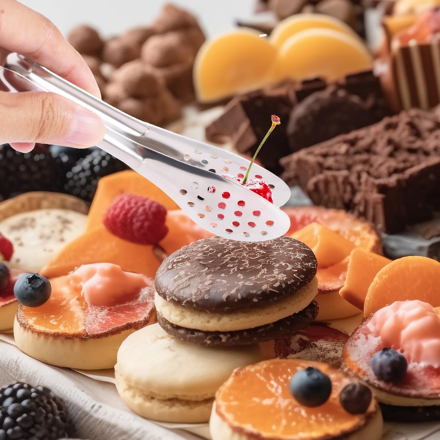 10Pcs Serving Tongs, Small Kitchen Tongs,Xevom Stainless Steel Small Tongs, Appetizer Tongs Ice Tongs Mini Sugar Tongs (5 Inch)