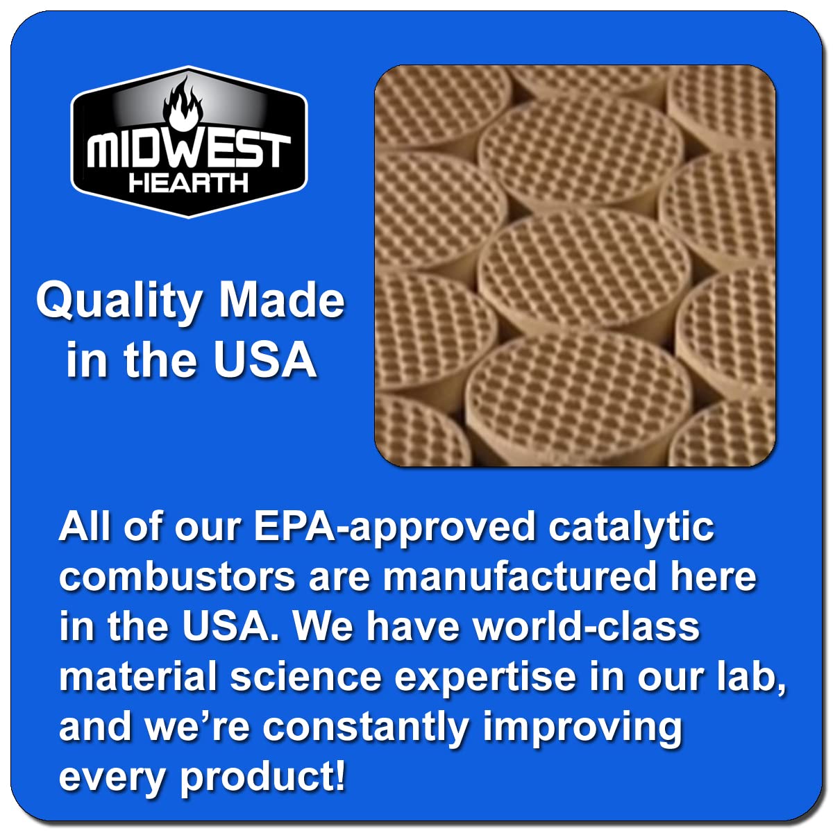 Midwest Hearth Wood Stove Catalytic Combustor Replacement Catalyst Blaze King Princess (4'' X 10.6'' X 2'' Ceramic)